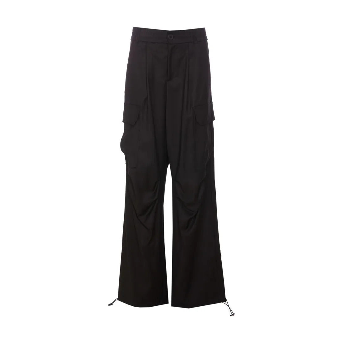 HINNOMINATE Pantalone Donna Cargo Label Logo-Nero