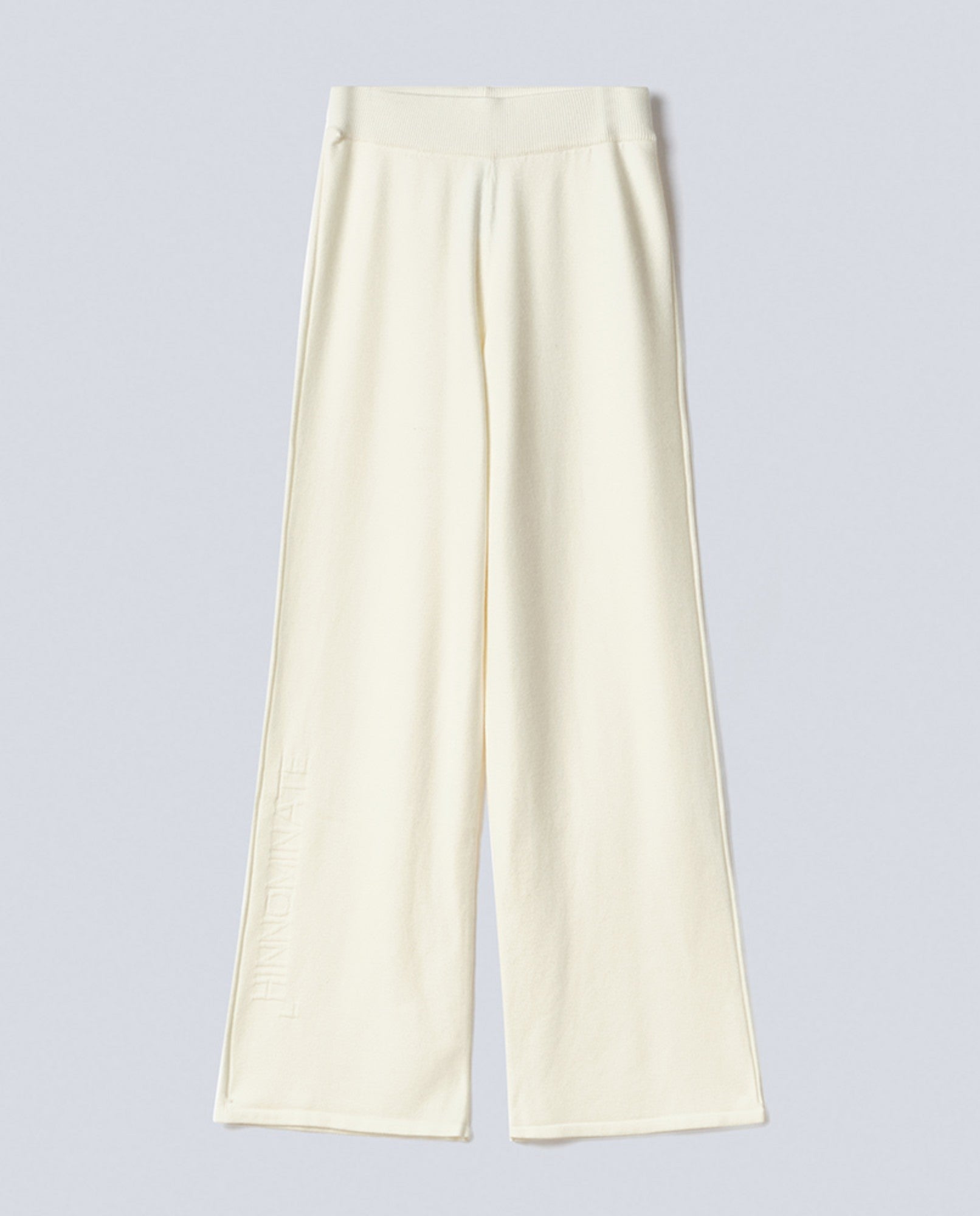 HINNOMINATE Pantalone Donna Palazzo Logo-Off White