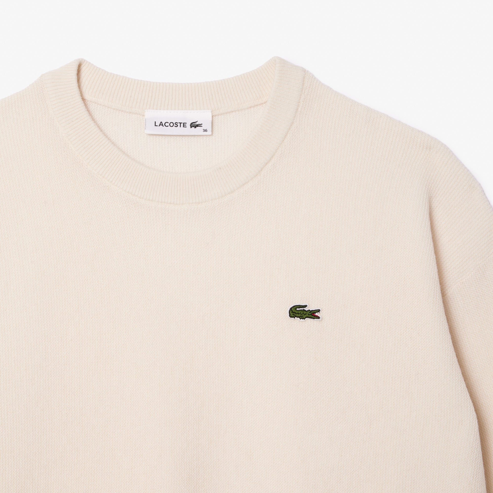 LACOSTE Pullover Donna Lana-Bianco