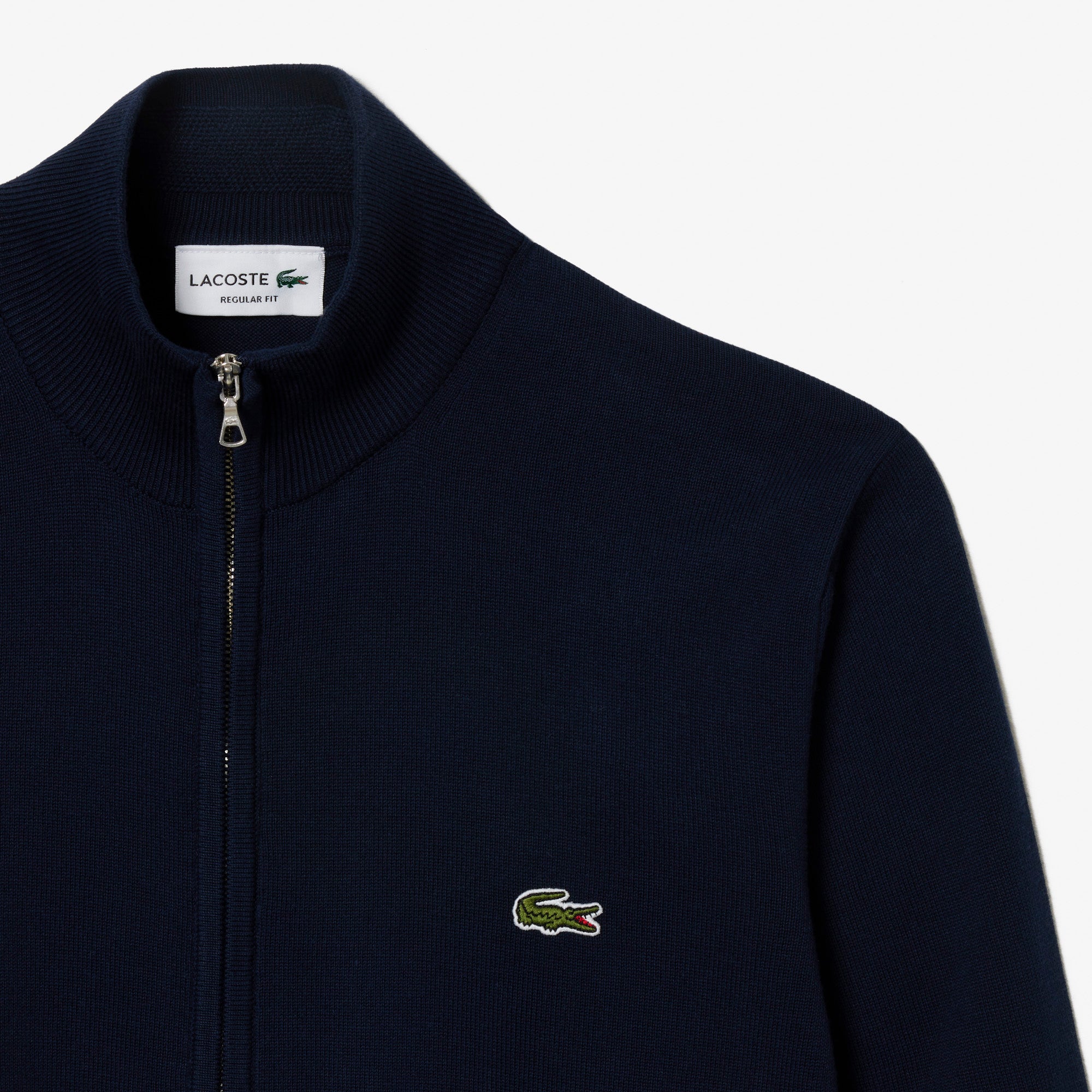 LACOSTE Pullover Uomo Zip Cotone-Blu Navy