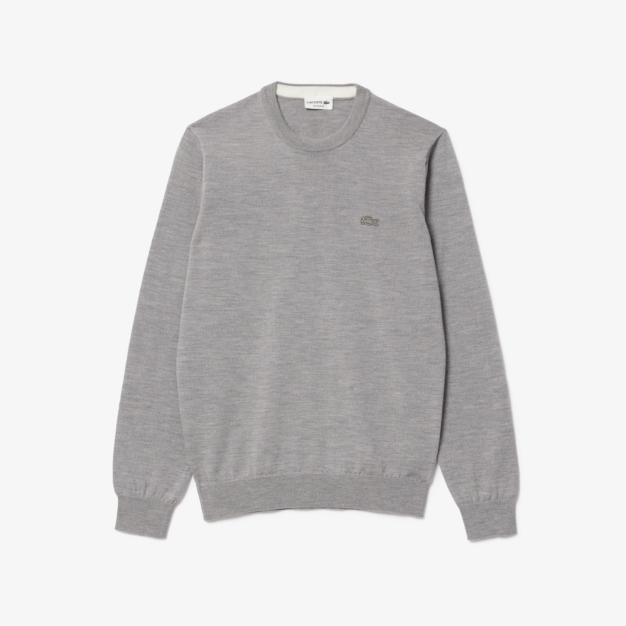 LACOSTE Pullover Uomo Lana Merino-Grigio Chine