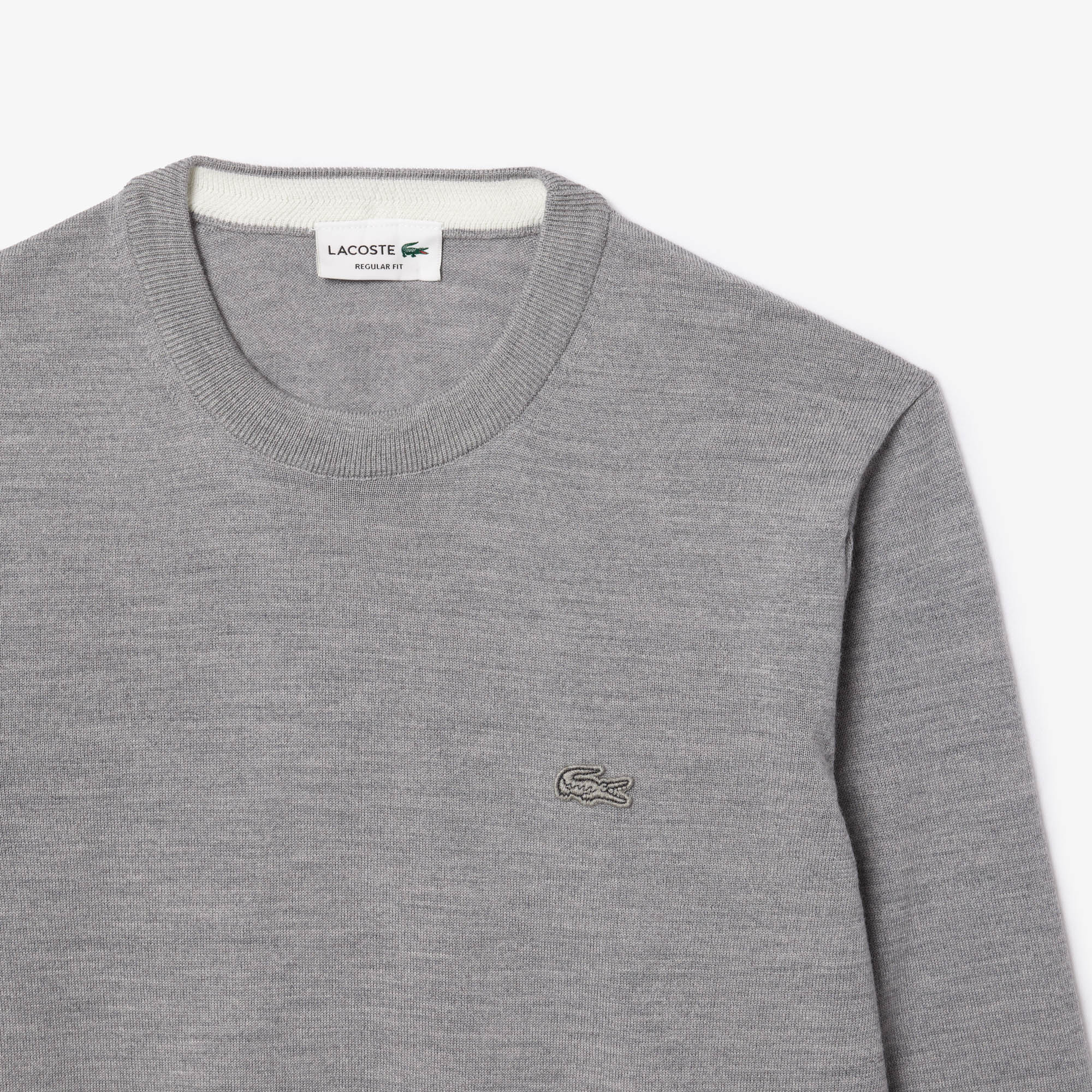 LACOSTE Pullover Uomo Lana Merino-Grigio Chine