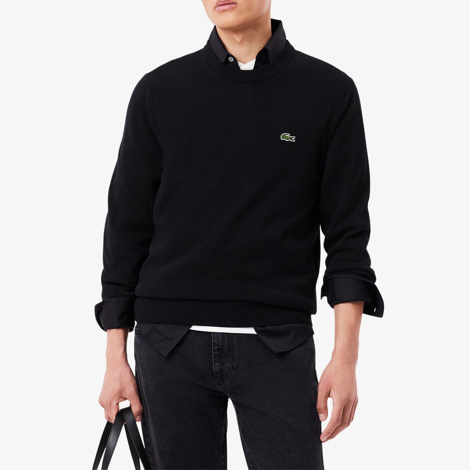 LACOSTE Pullover Uomo Cotone-Nero