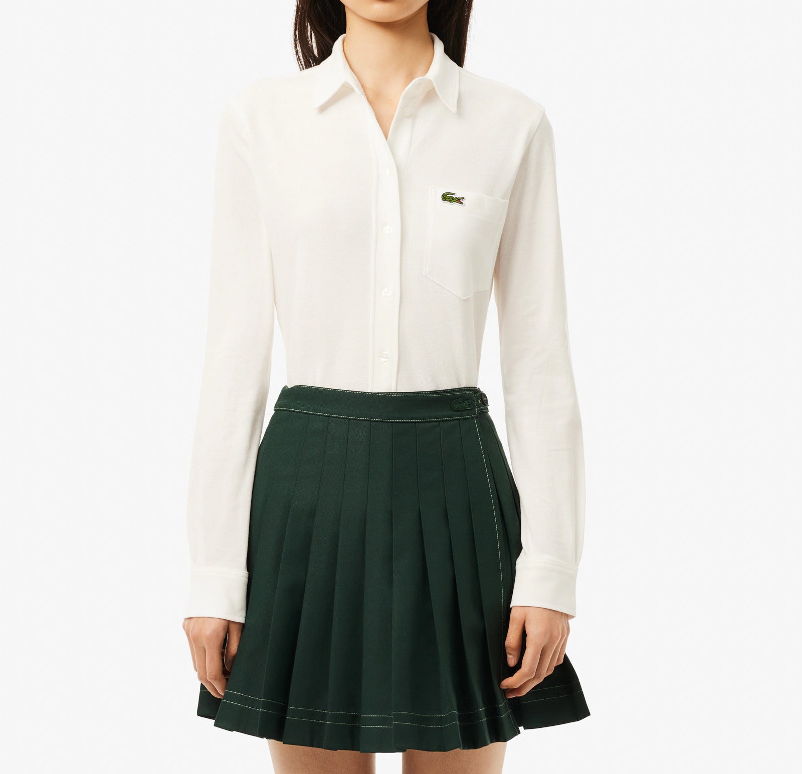 LACOSTE Camicia Donna Piqué-Bianco