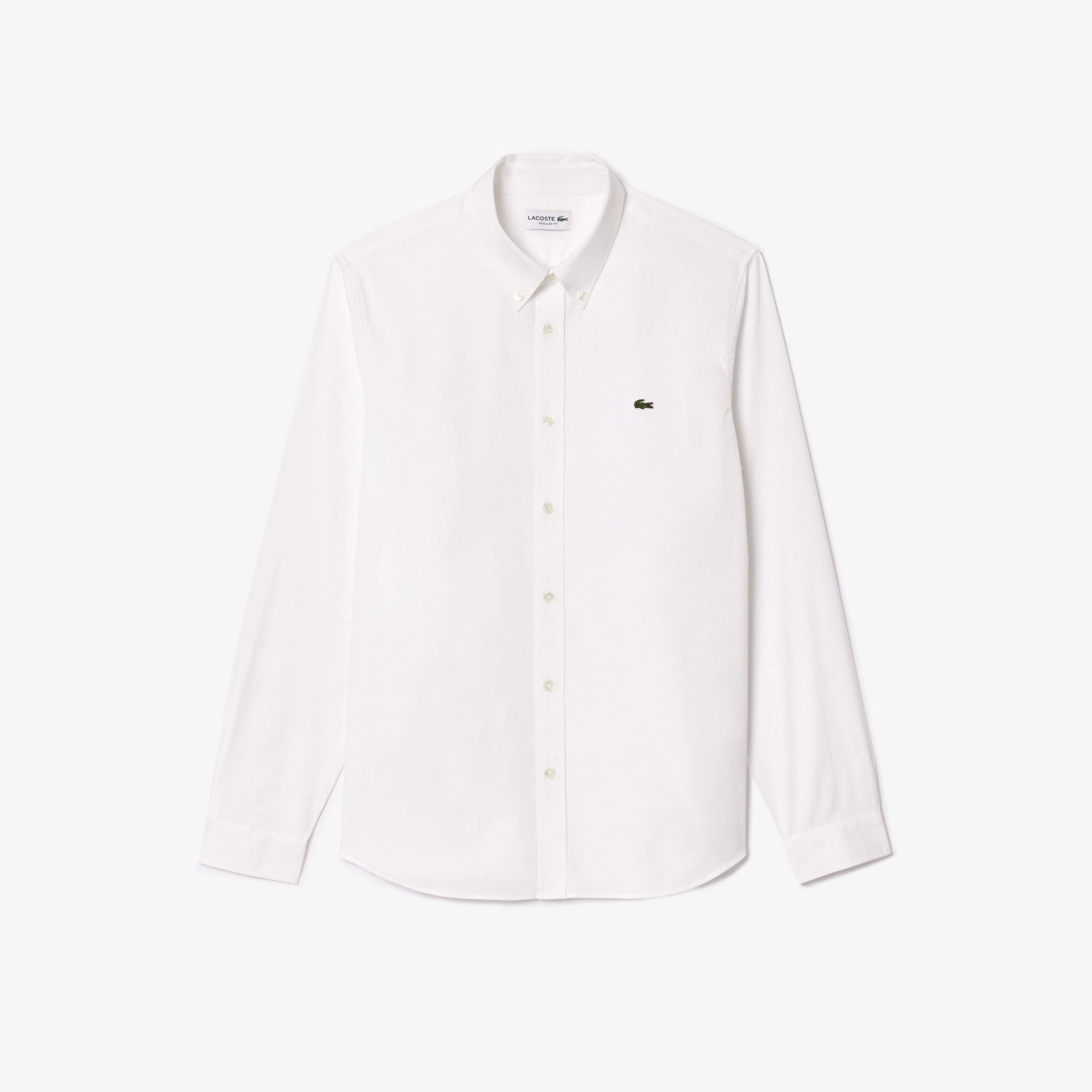 LACOSTE Camicia Uomo Cotone-Bianco