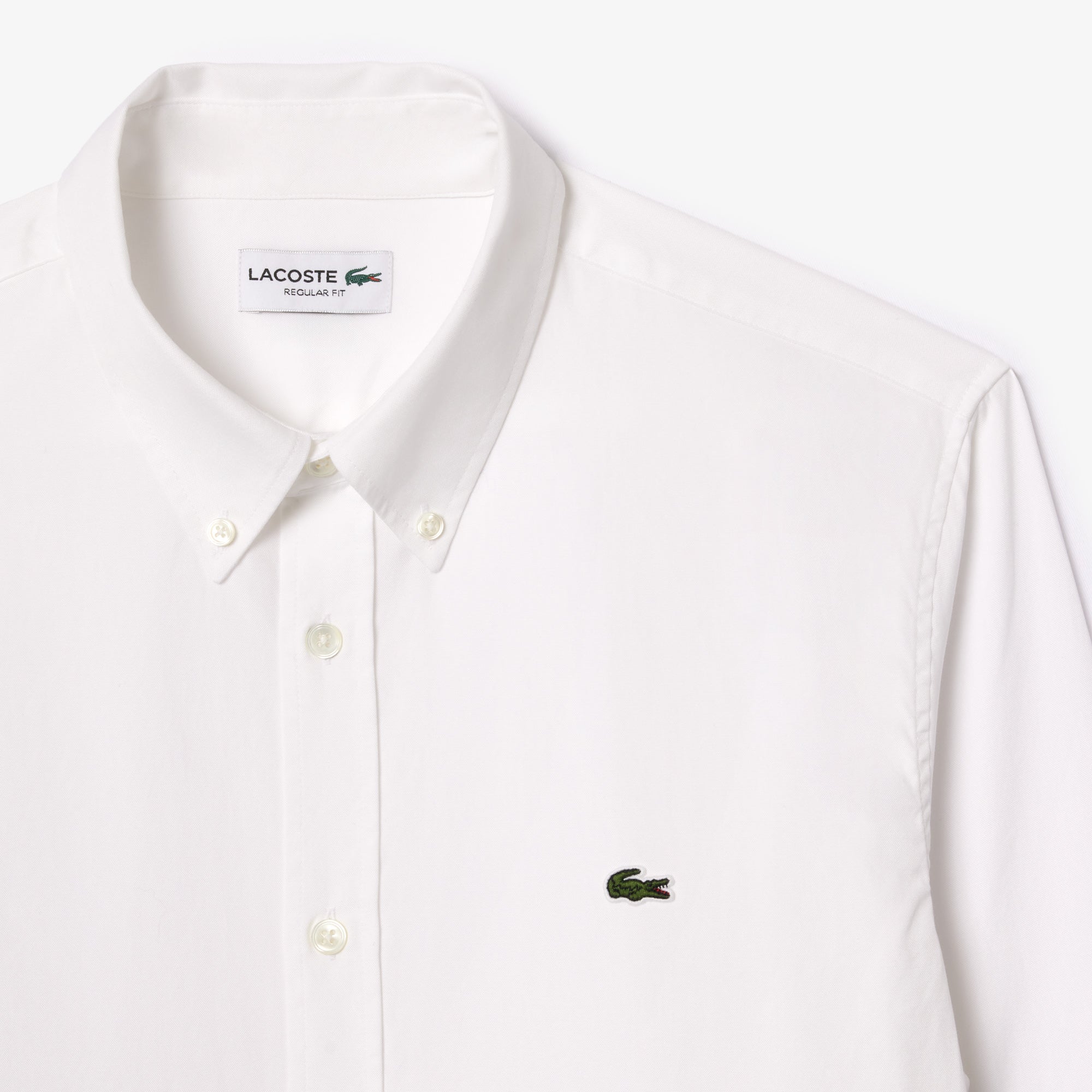 LACOSTE Camicia Uomo Cotone-Bianco