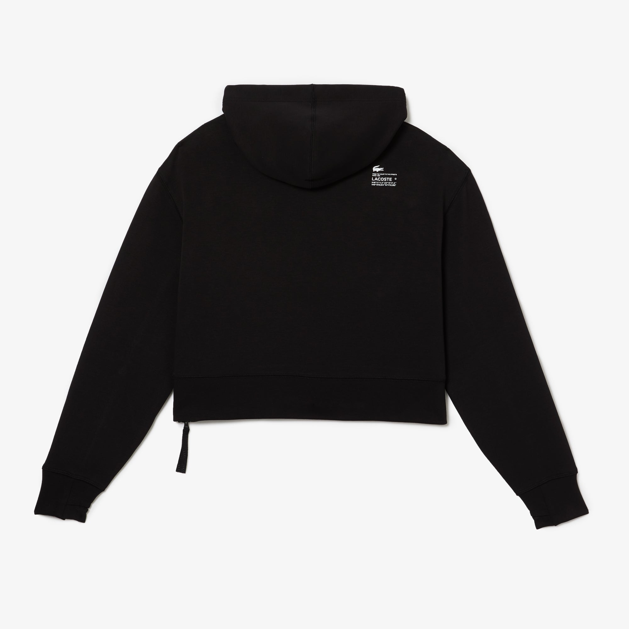 LACOSTE Felpa Donna Cropped-Nero