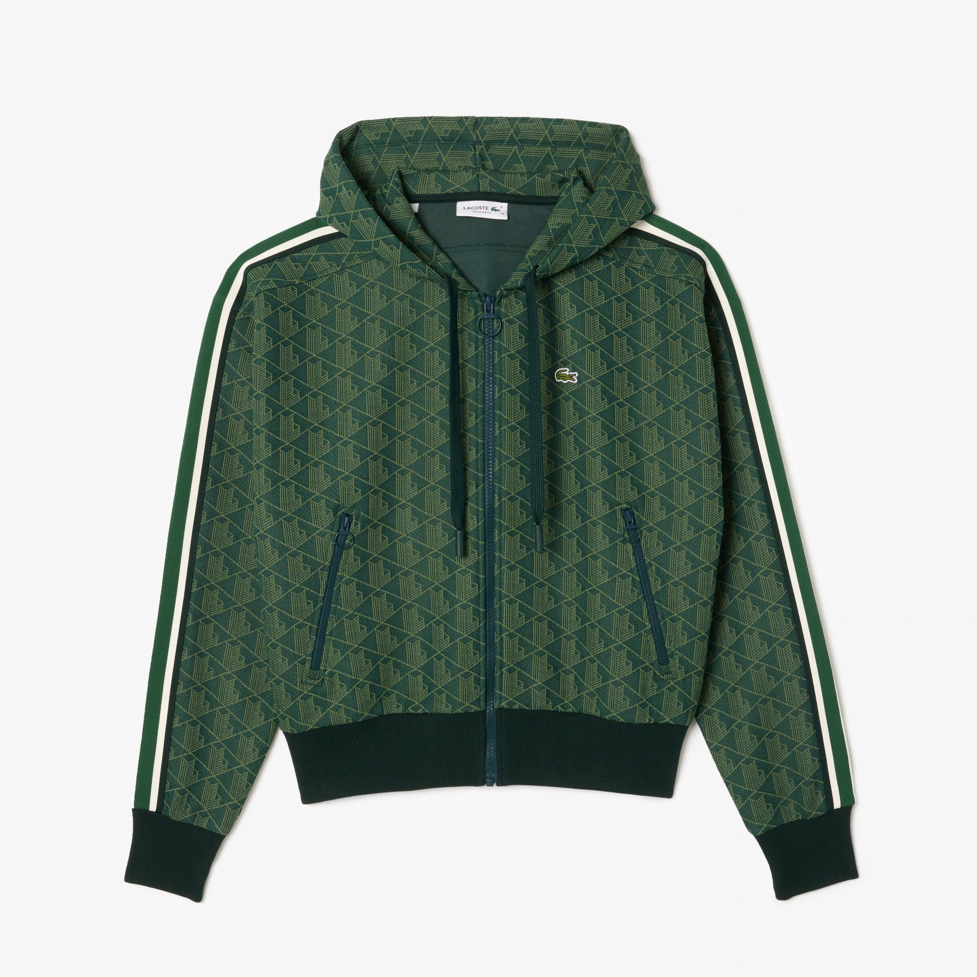 LACOSTE Felpa Donna Monogram-Verde