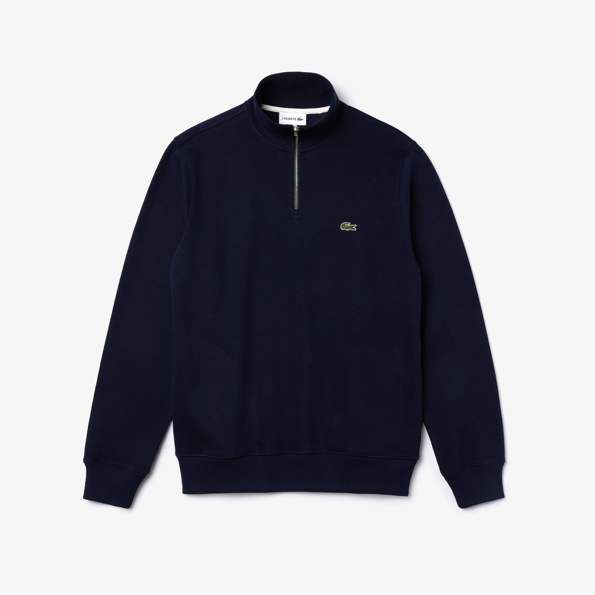 LACOSTE Felpa Uomo Mezza Zip-Blu Navy