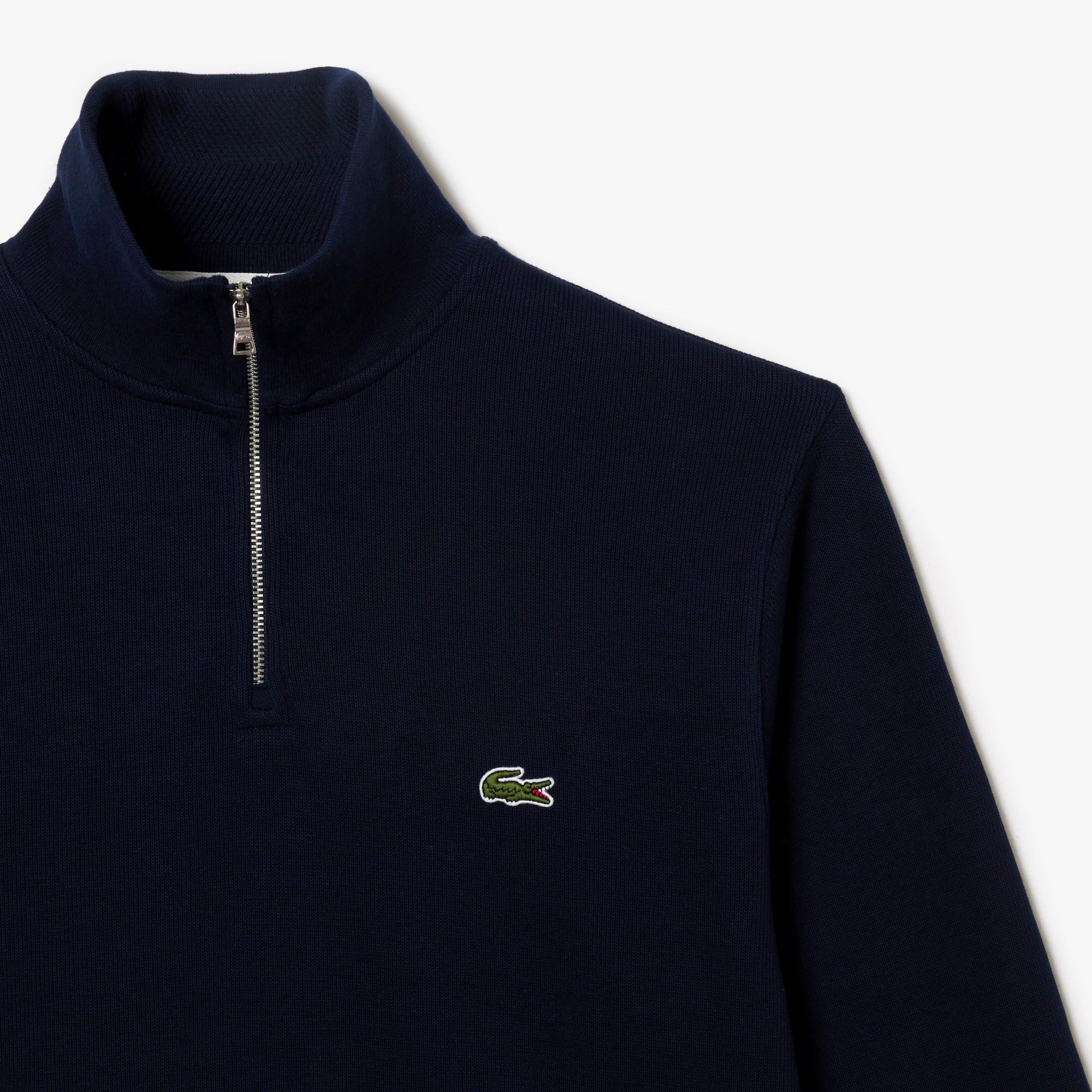 LACOSTE Felpa Uomo Mezza Zip-Blu Navy