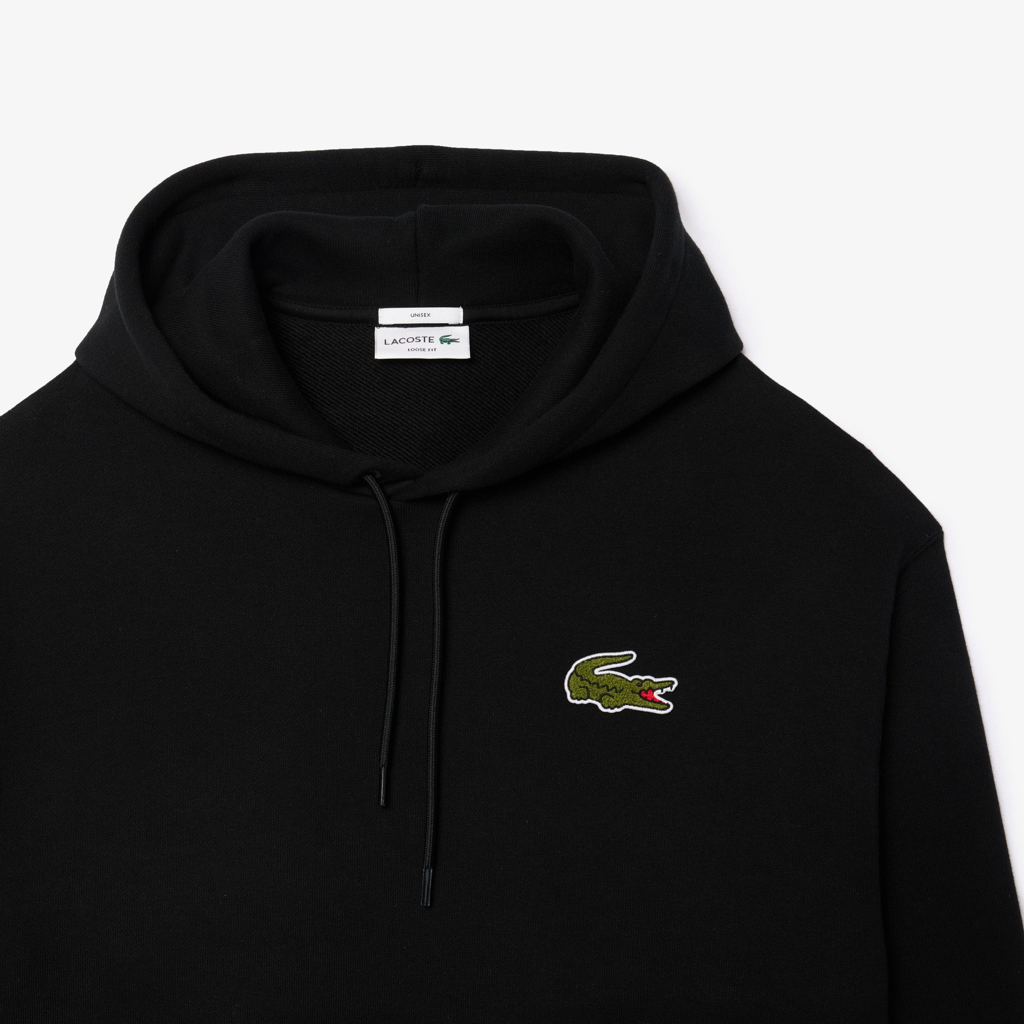 LACOSTE Felpa Unisex Maxi Logo-Nero