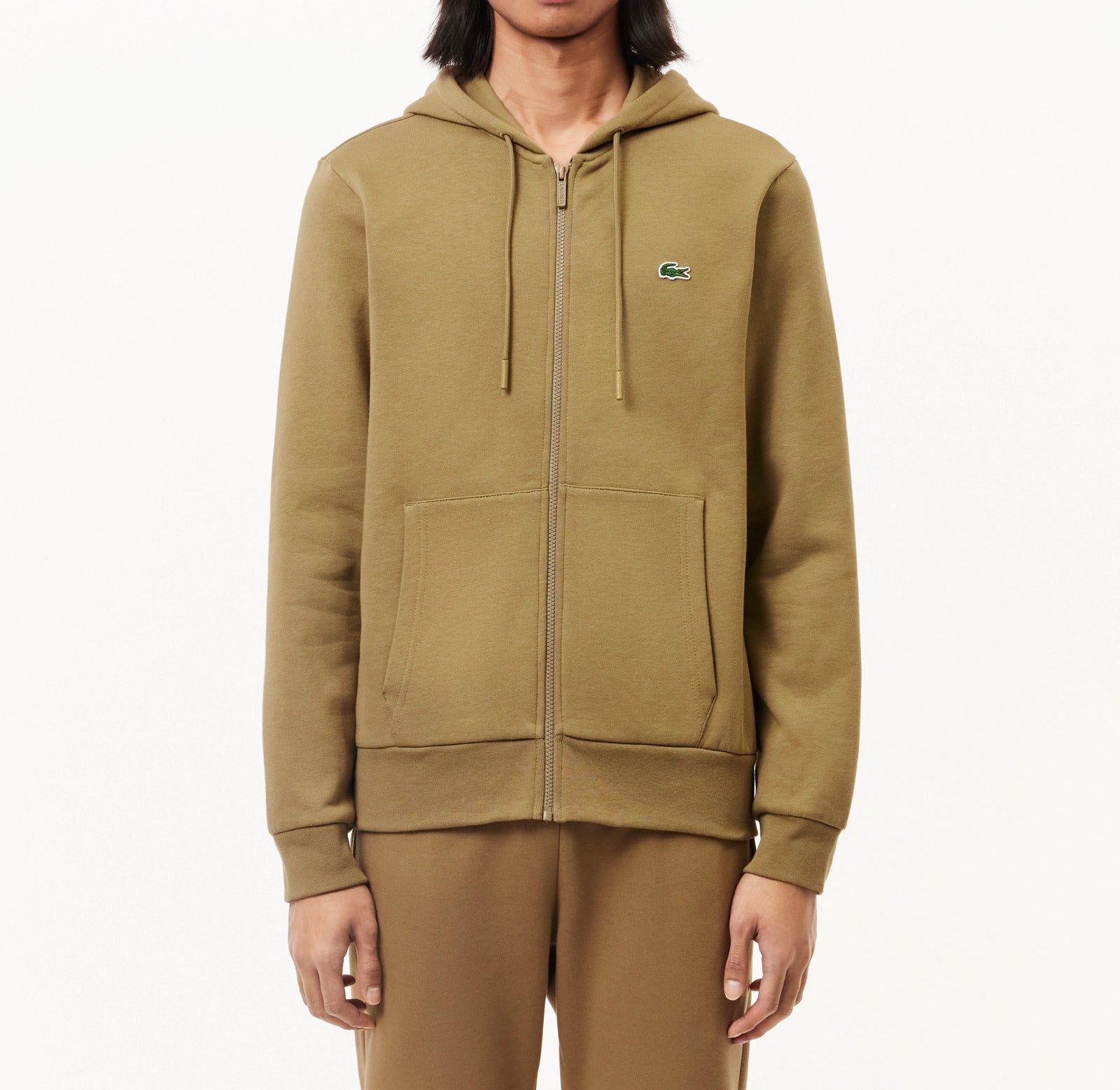 LACOSTE Felpa Uomo Zip-Marrone