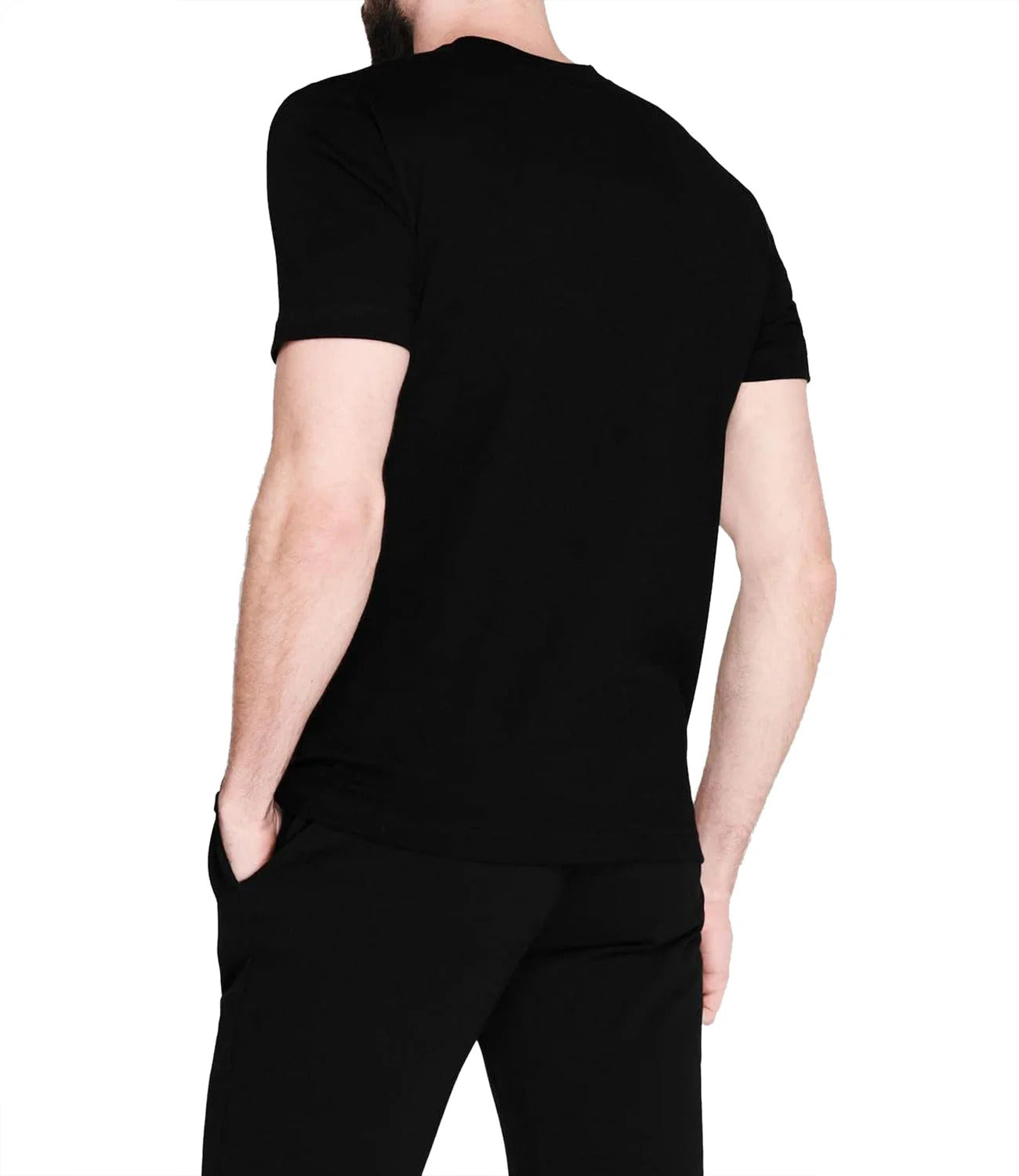 LACOSTE T-Shirt Uomo Basic-Nero