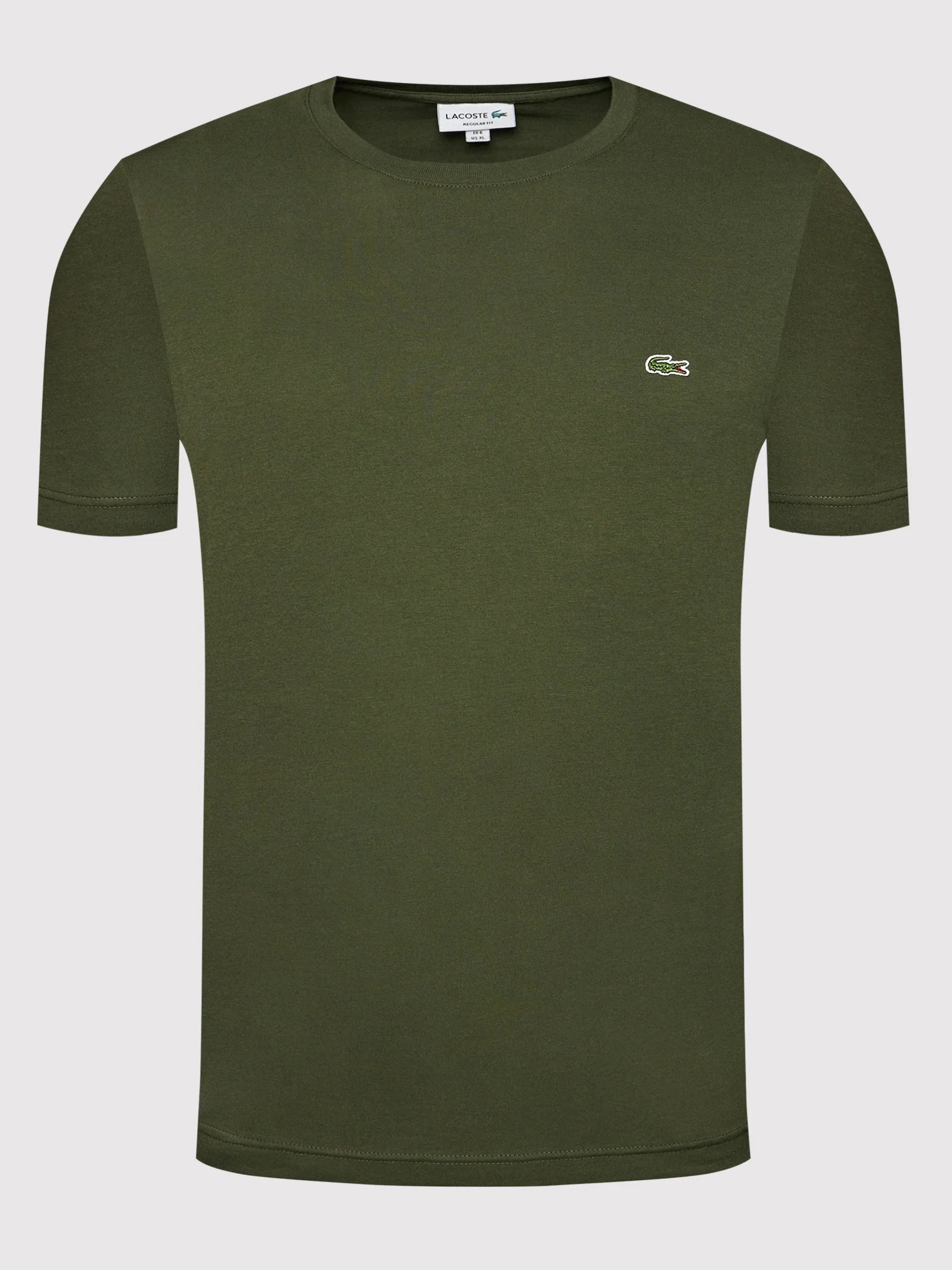 LACOSTE T-Shirt Uomo Basic-Verde Cachi