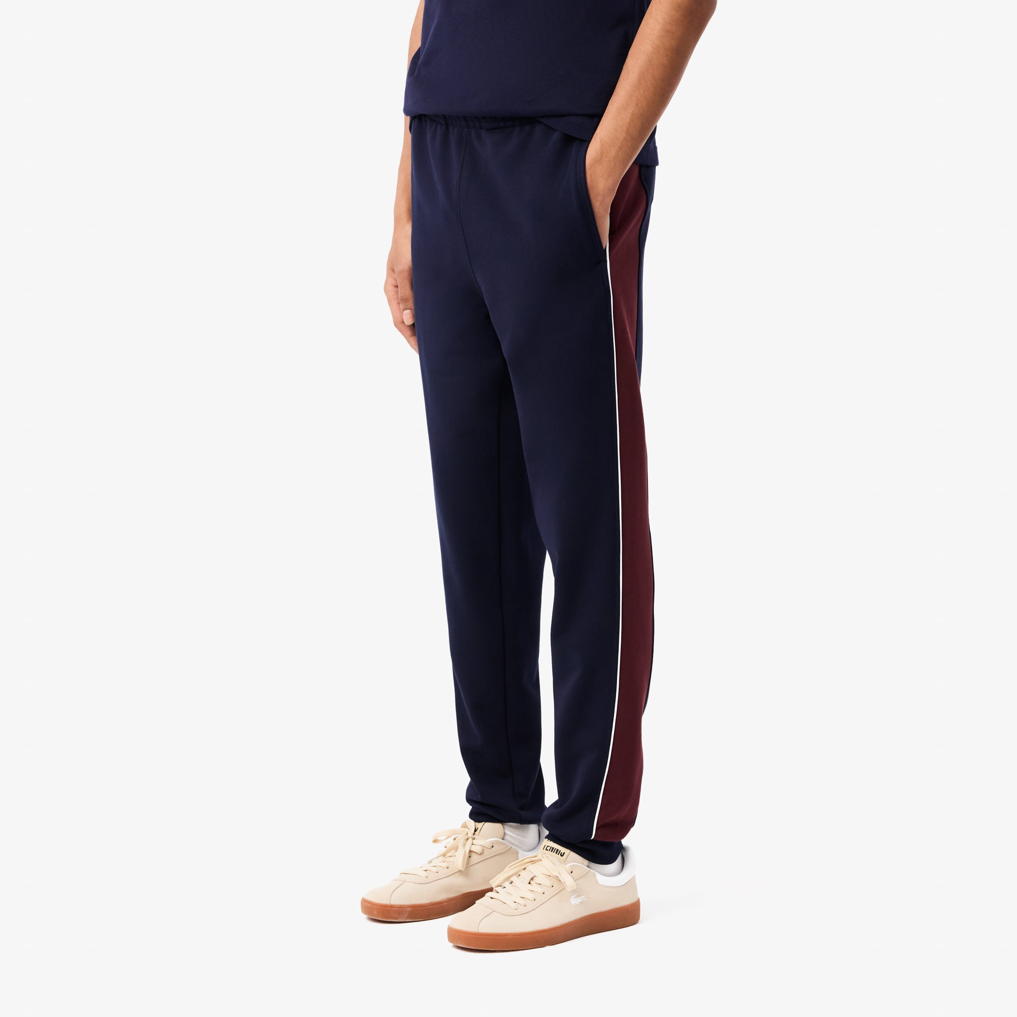 LACOSTE Jogger Uomo Tapered Fit-Blu Navy Bordeaux