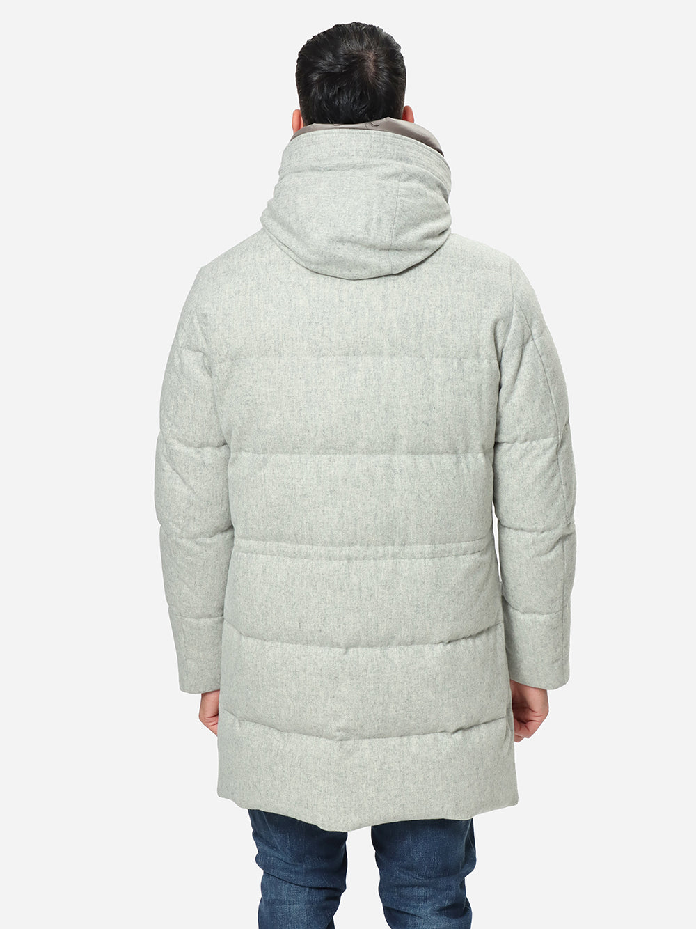 MONTECORE Parka Uomo Imbottito in piuma-Light Grey