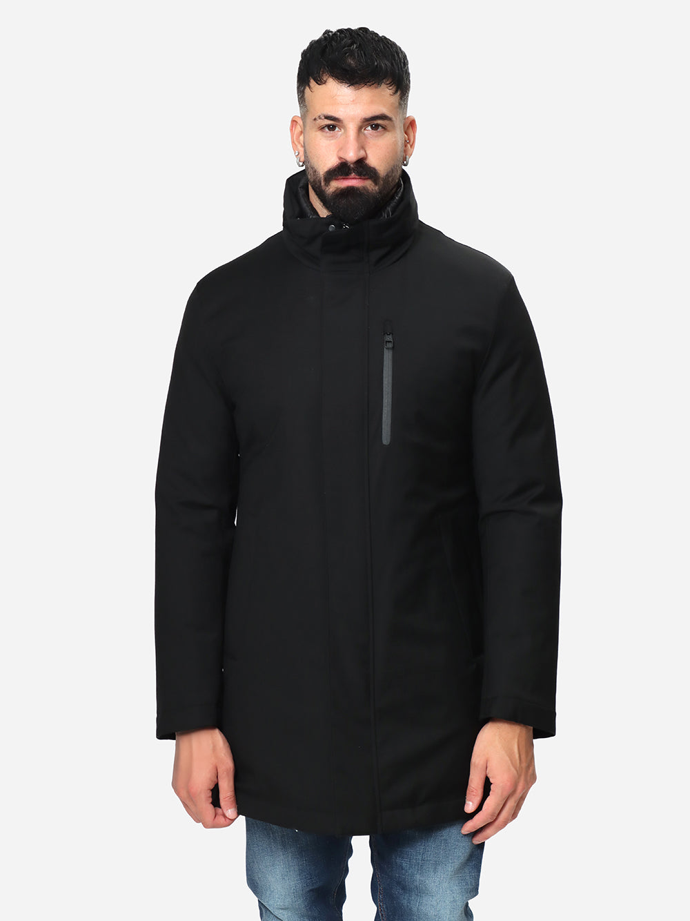 MONTECORE Cappotto Uomo Imbottito in piuma-Black