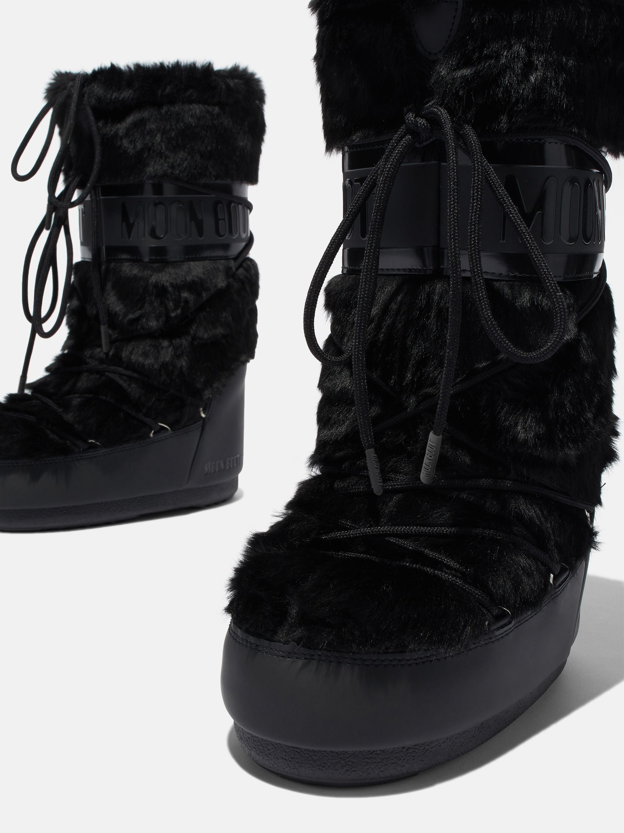 MOON BOOT Scarponcino Unisex Icon Faux Fur-Black