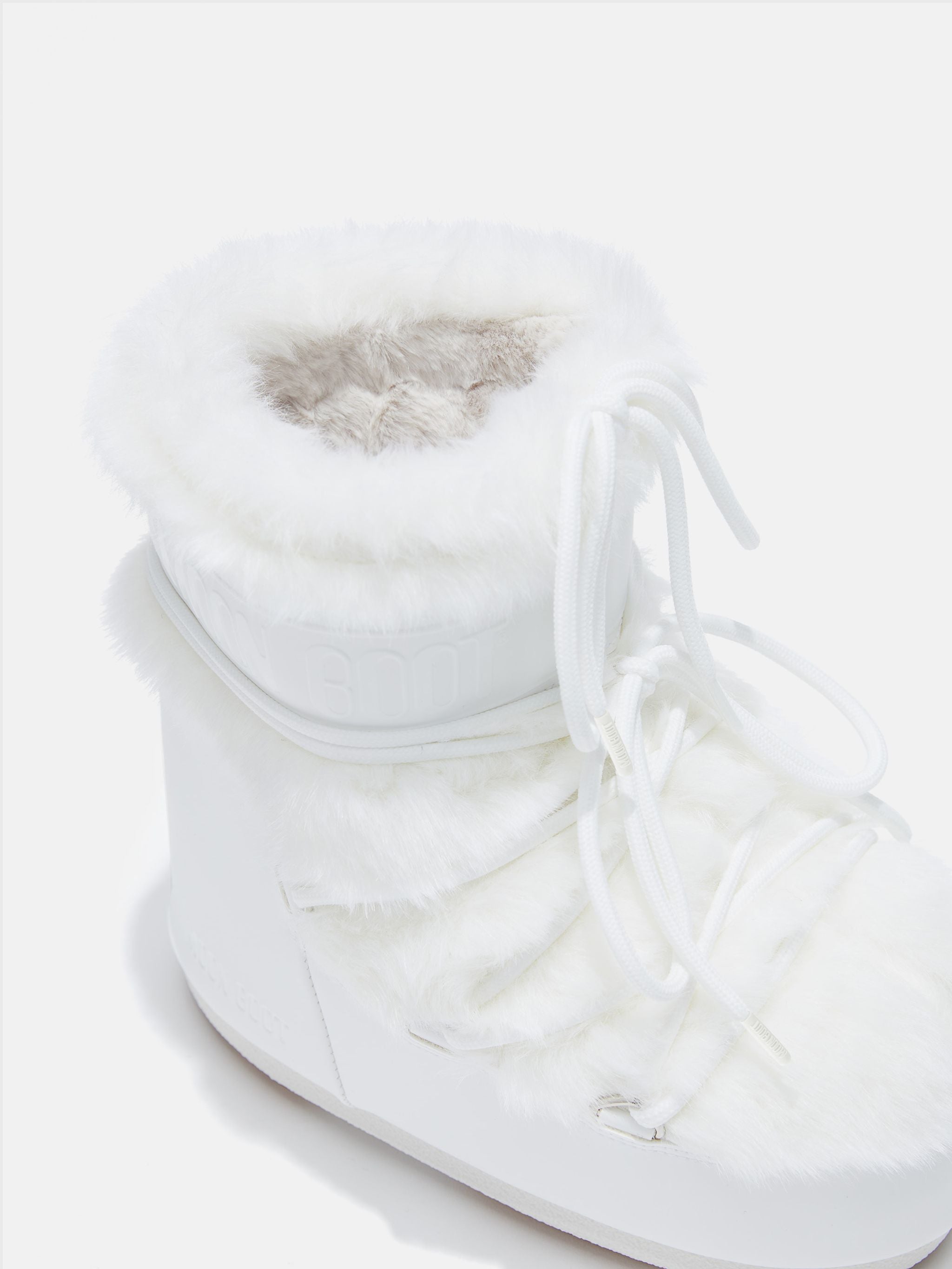 MOON BOOT Scarponcino Unisex Icon Low Faux Fur-Optical White