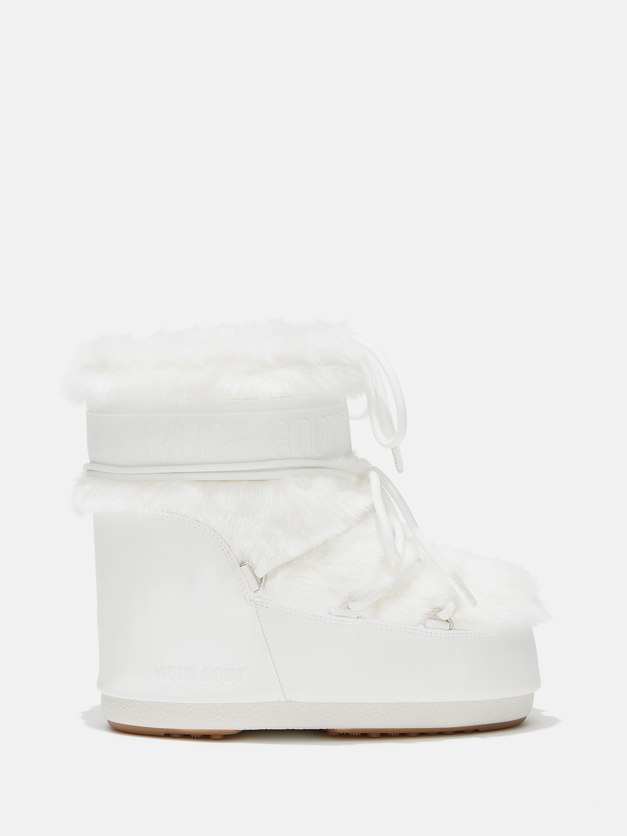 MOON BOOT Scarponcino Unisex Icon Low Faux Fur-Optical White