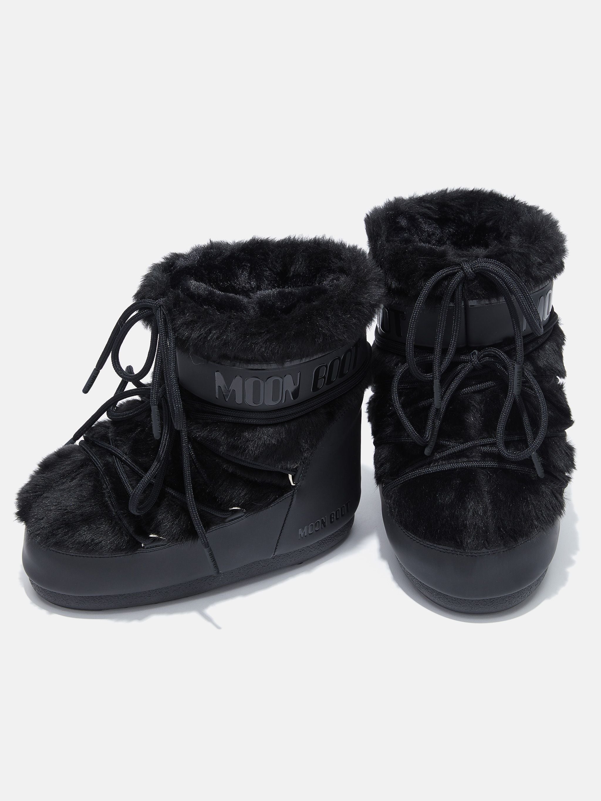 MOON BOOT Scarponcino Unisex Icon Low Faux Fur-Black