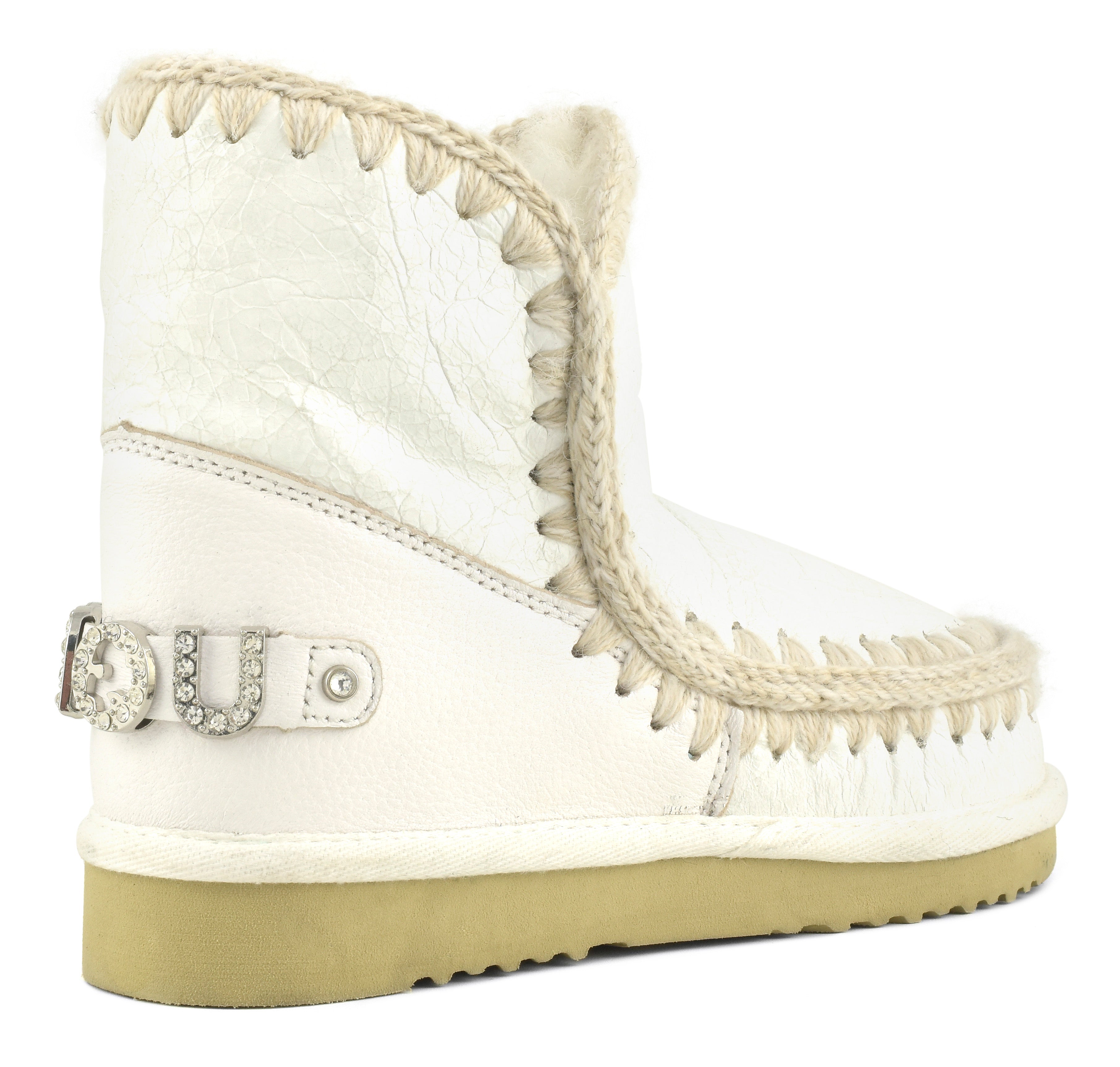 MOU Stivaletto Donna Eskimo 18 Rhinestones Logo-Waxi White