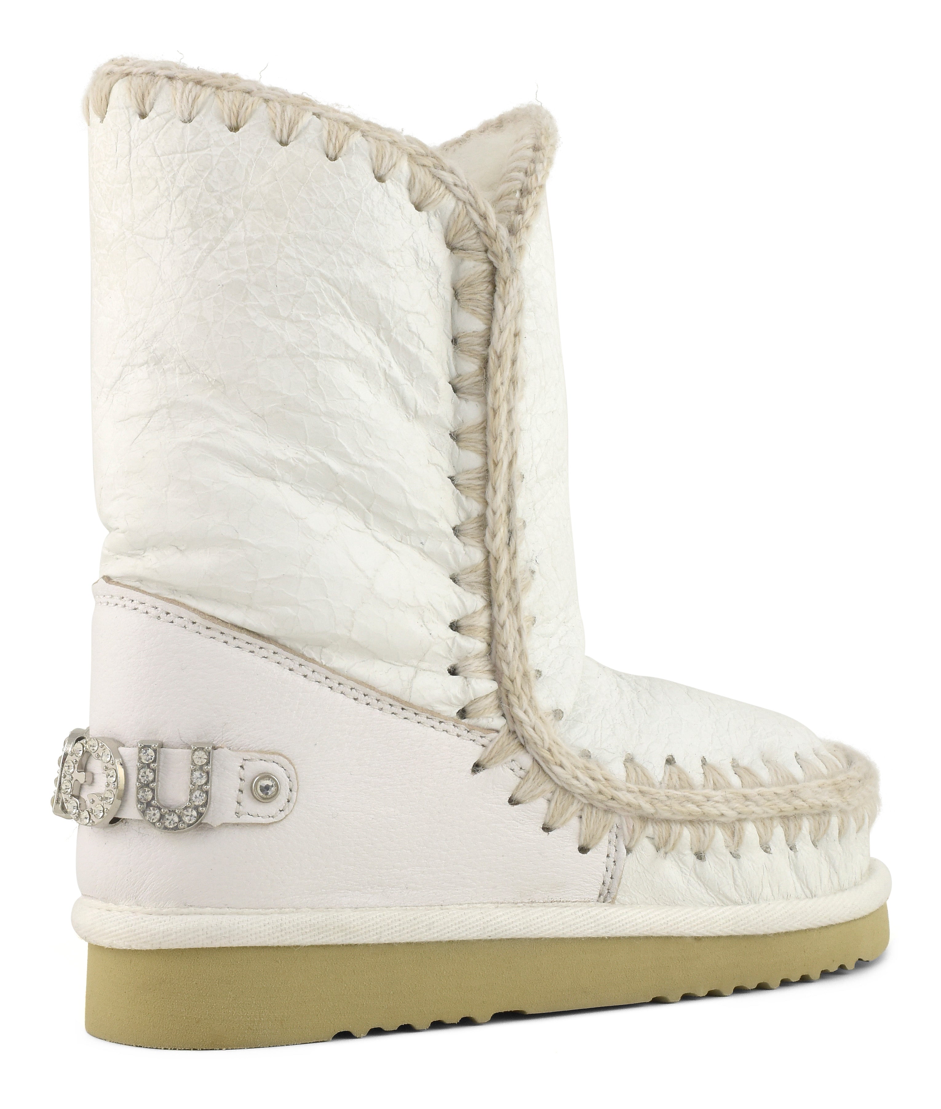 MOU Stivaletto Donna Eskimo 24 Rhinestones Logo-Waxi White