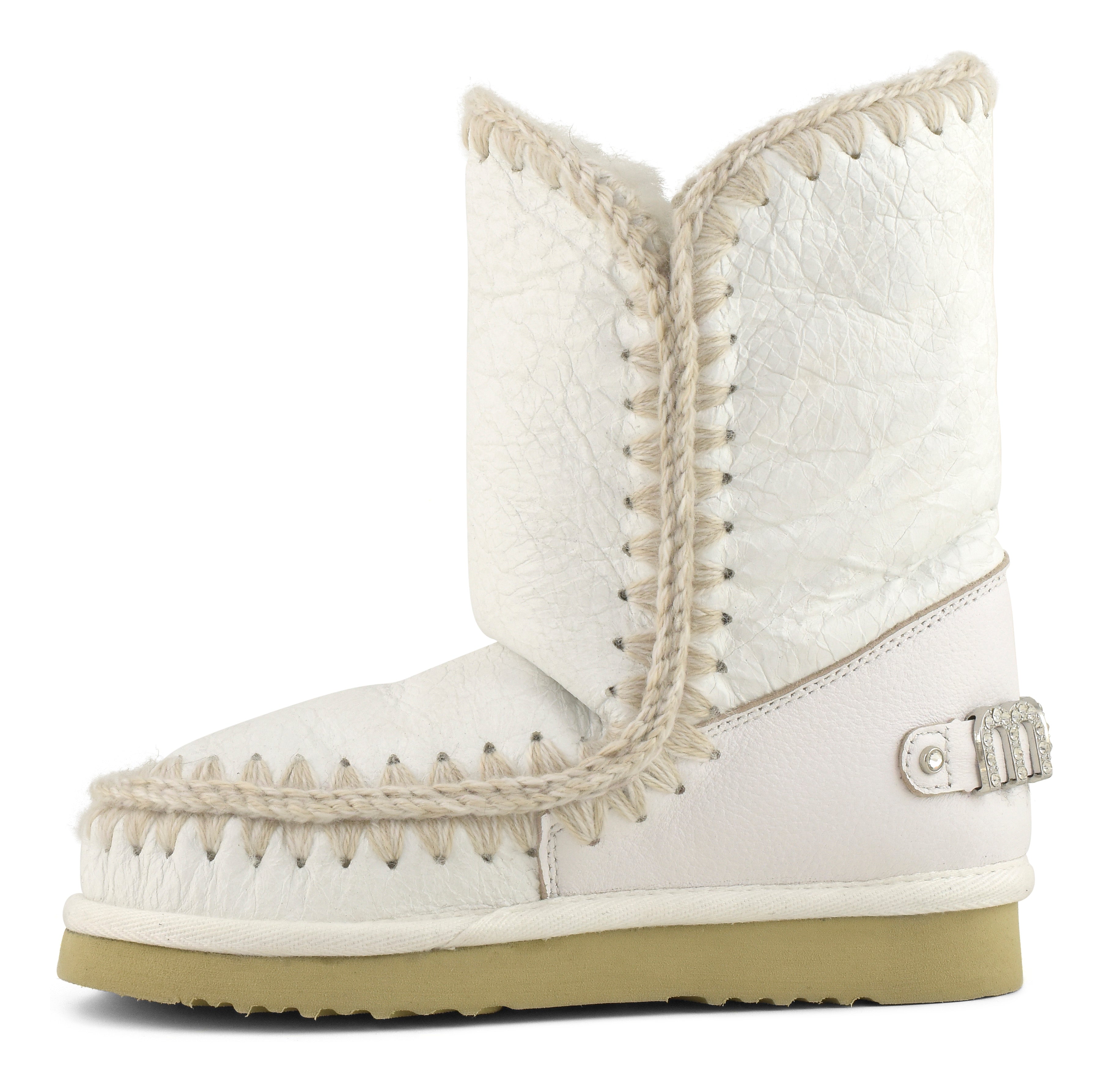 MOU Stivaletto Donna Eskimo 24 Rhinestones Logo-Waxi White