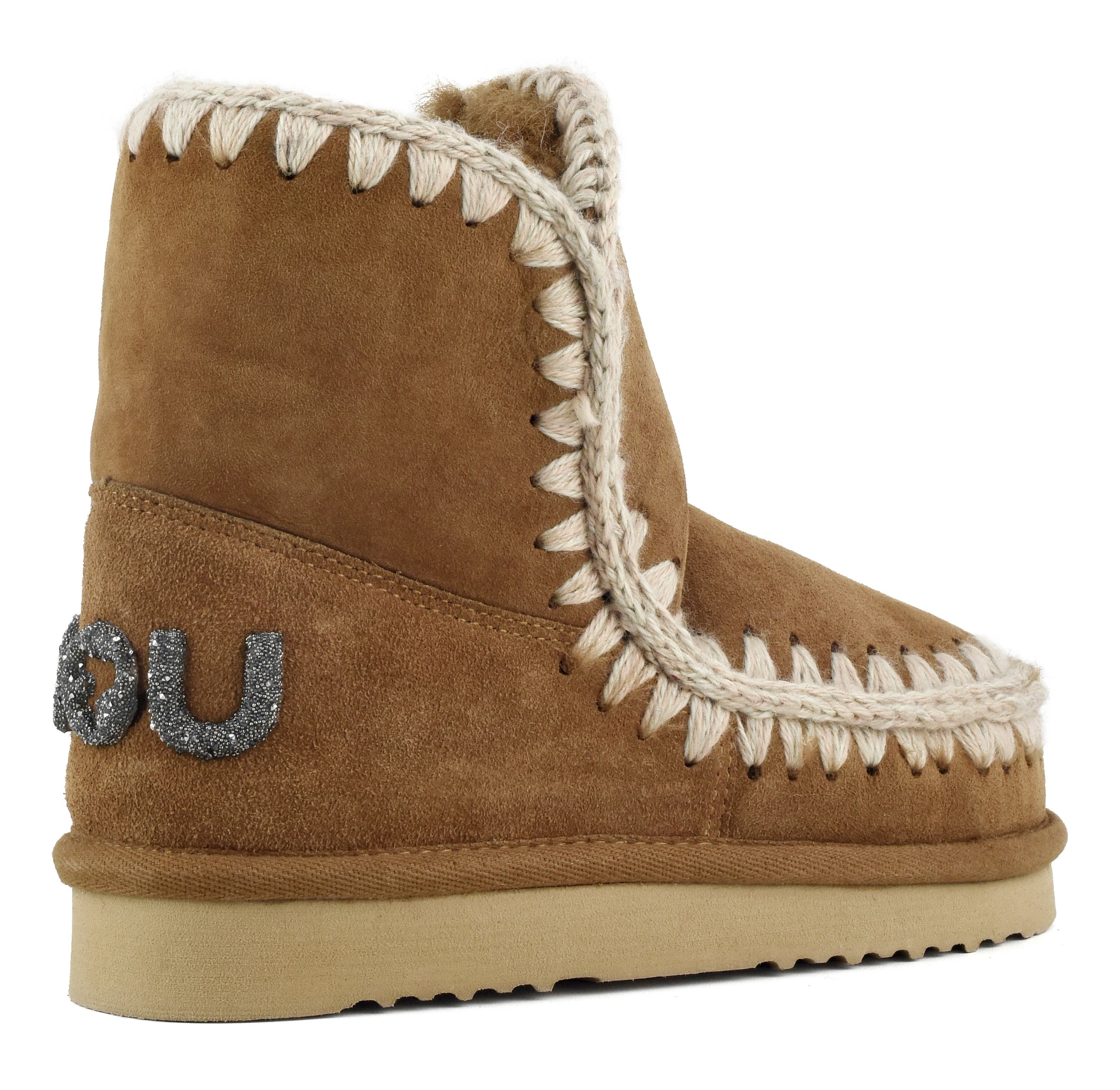 MOU Stivaletto Donna Eskimo 18 Glitter Logo-Cognac