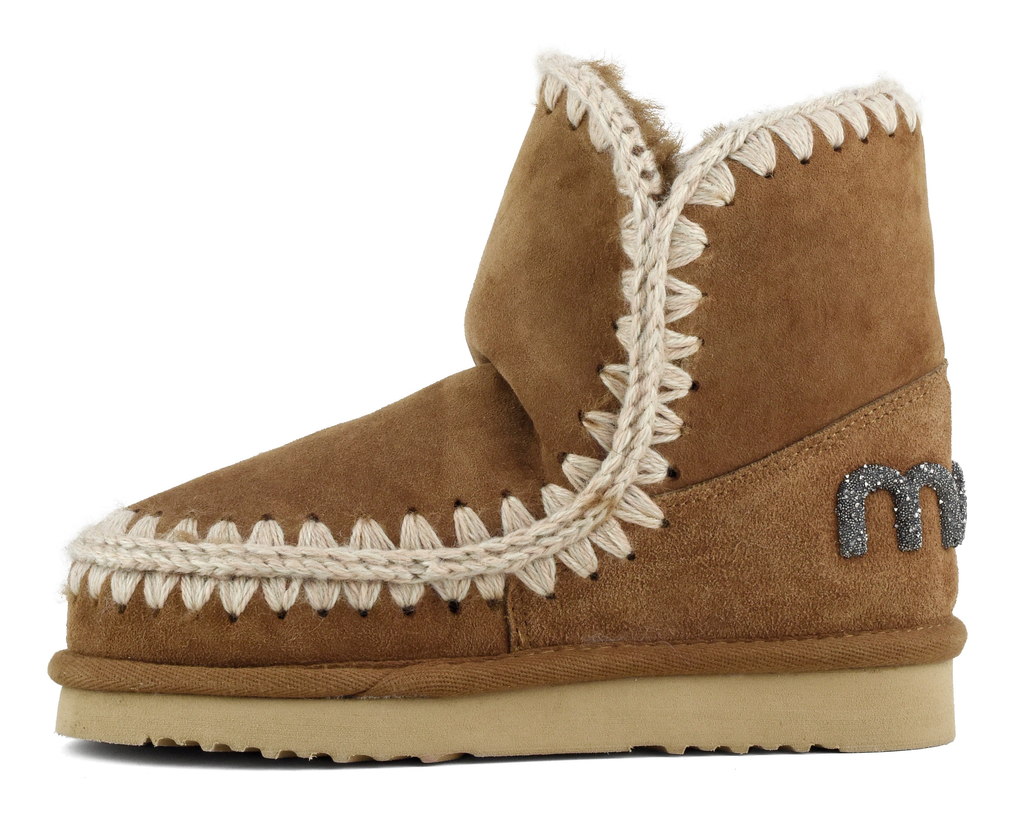 MOU Stivaletto Donna Eskimo 18 Glitter Logo-Cognac