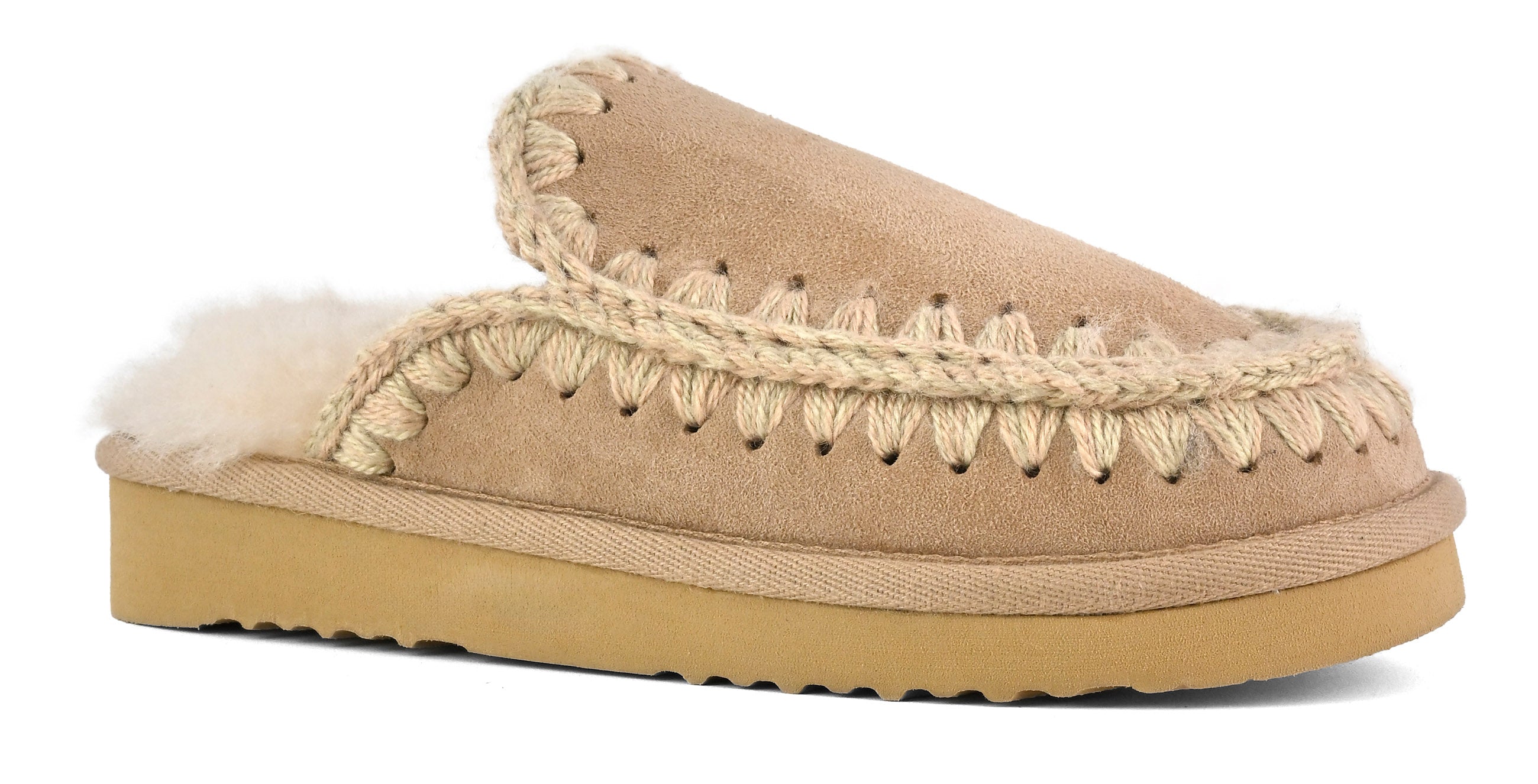 MOU Ciabatta Donna Eskimo Stitching Clog-Camel