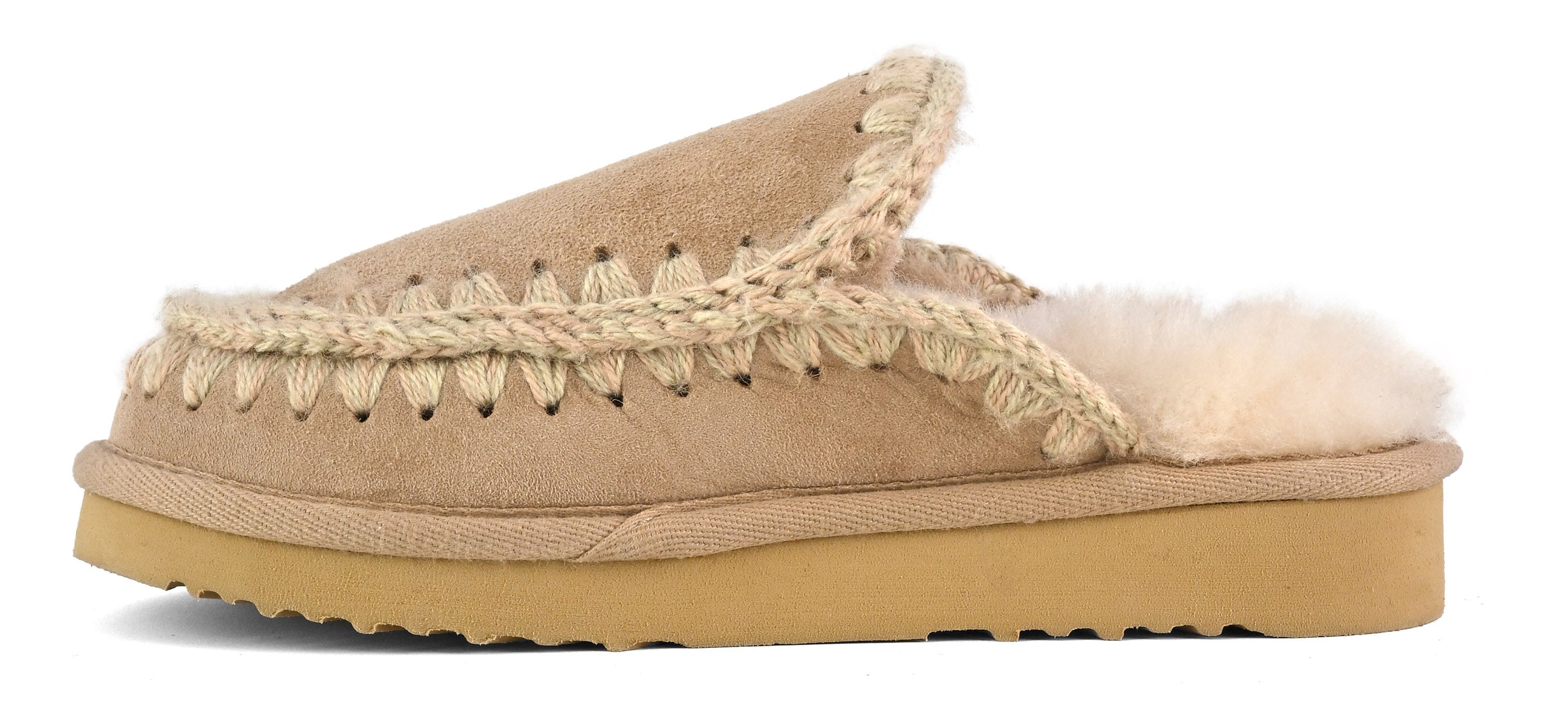 MOU Ciabatta Donna Eskimo Stitching Clog-Camel