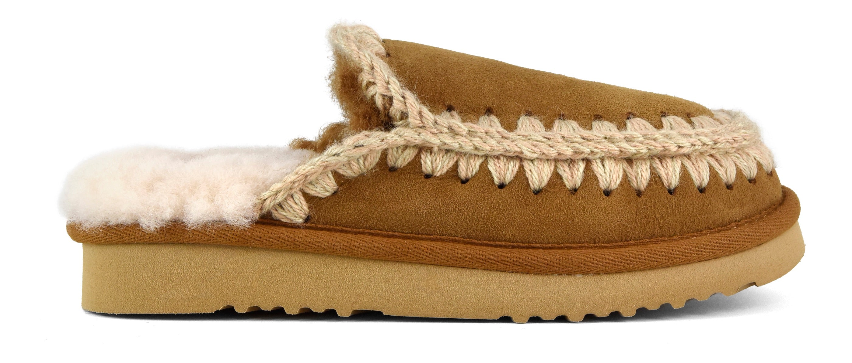 MOU Ciabatta Donna Eskimo Stitching Clog-Cognac