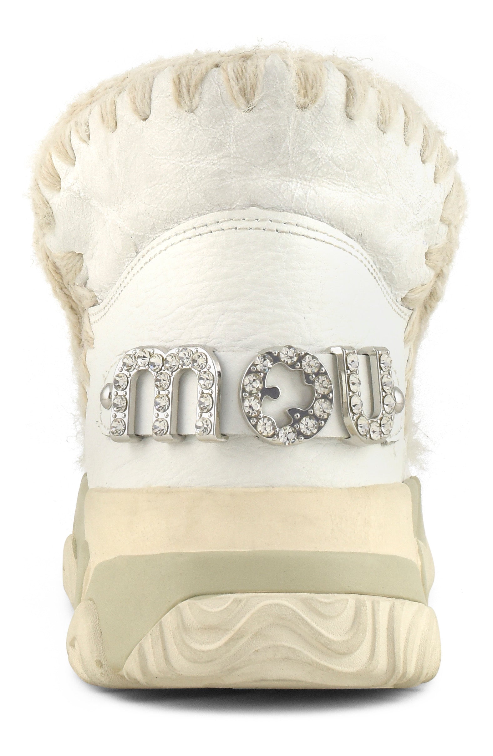 MOU Stivaletto Donna Eskimo Trainer Rhinestone Logo-Waxi White