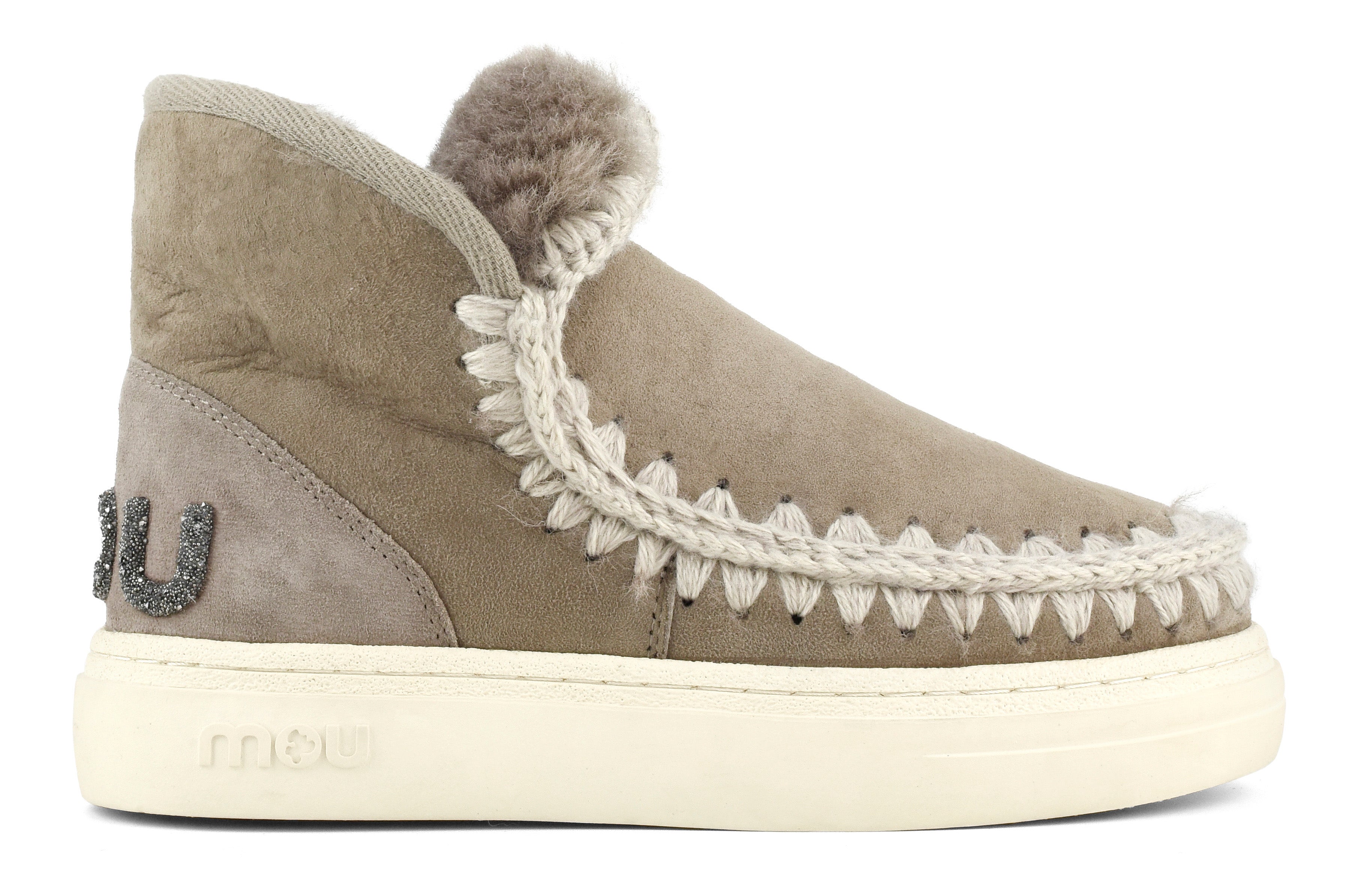 MOU Sneaker Donna Eskimo Bold Glitter Logo-Elephant Grey