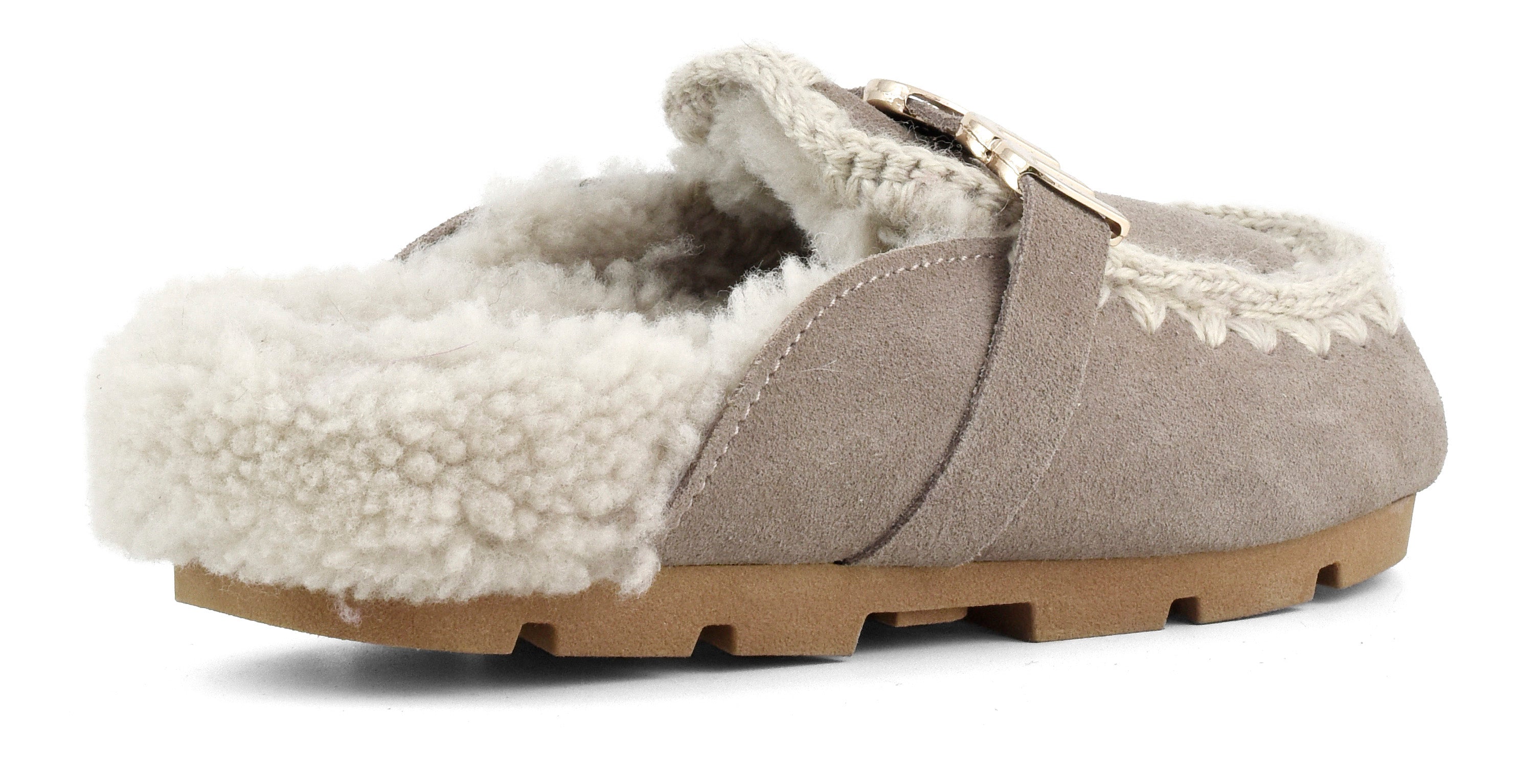 MOU Ciabatte Donna Winter Bio Slide Big Letter Logo-Elephant Grey