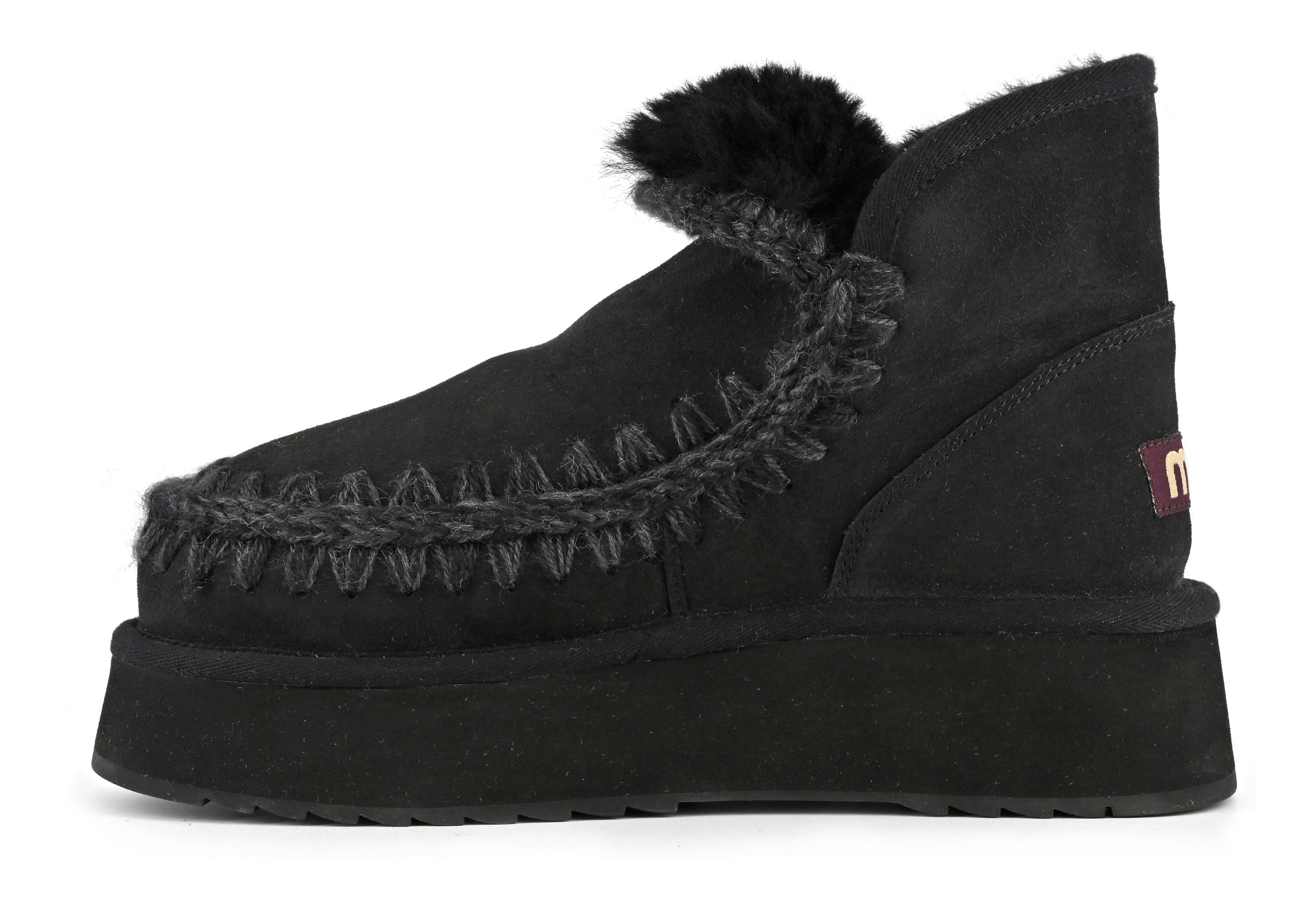 MOU Stivaletto Donna Mini Eskimo Platform Boot-Black