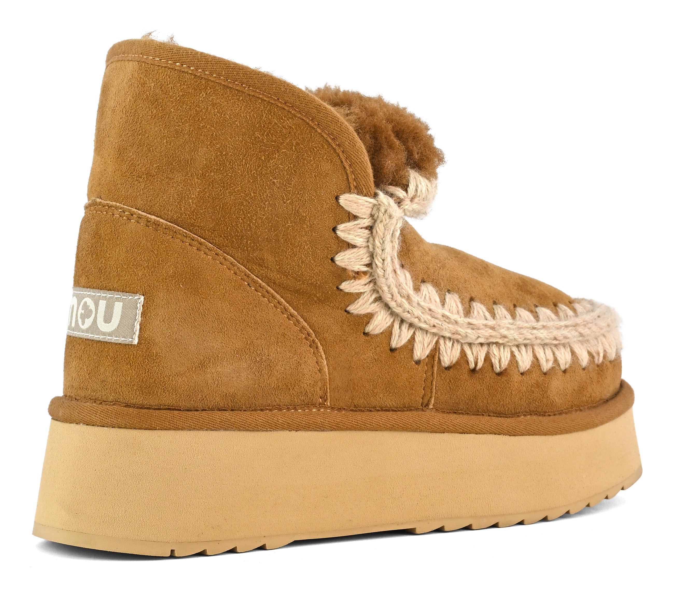 MOU Stivaletto Donna Mini Eskimo Platform Boot-Cognac