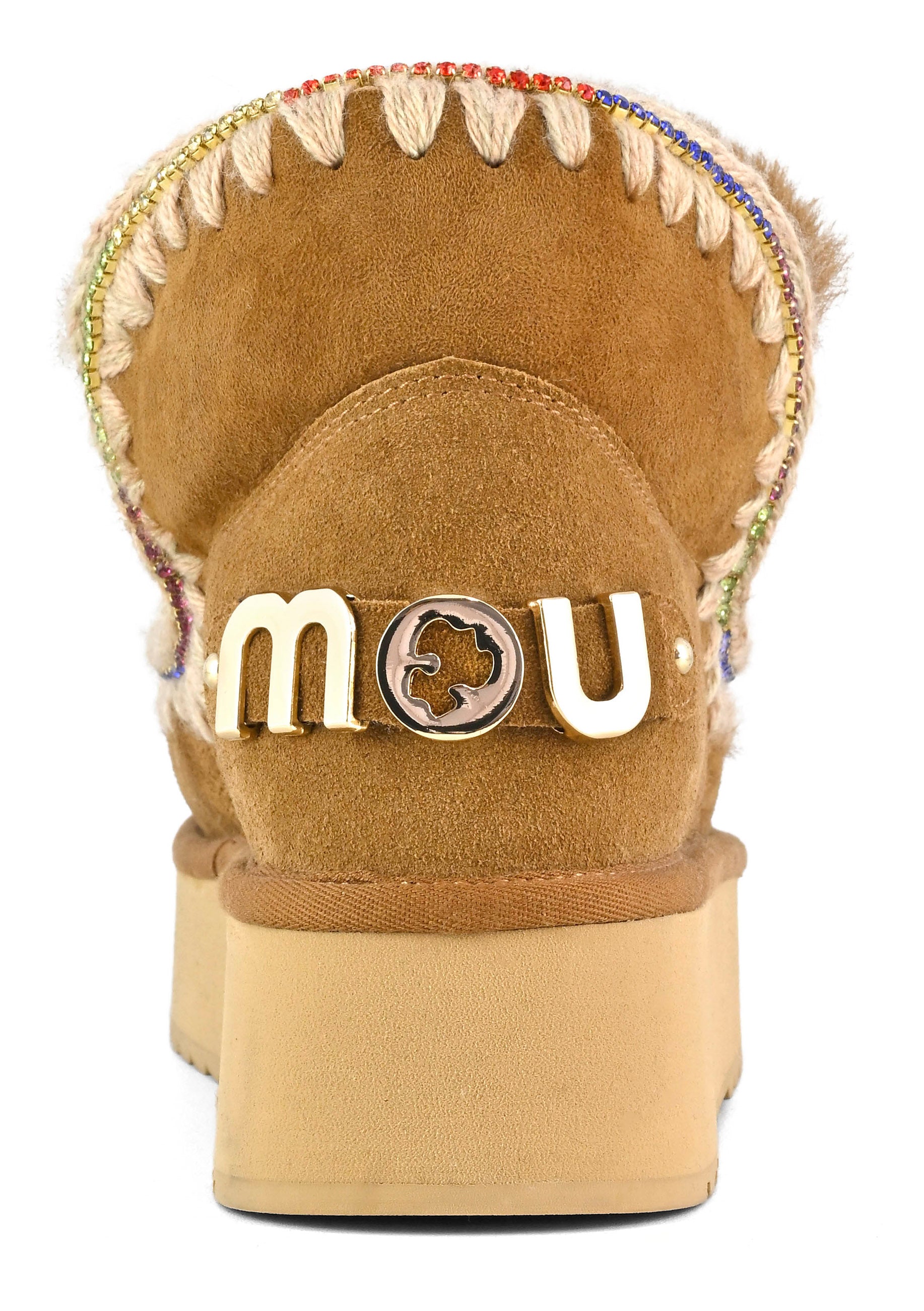 MOU Stivaletto Donna Eskimo 18 Platform Rhinestones-Cognac