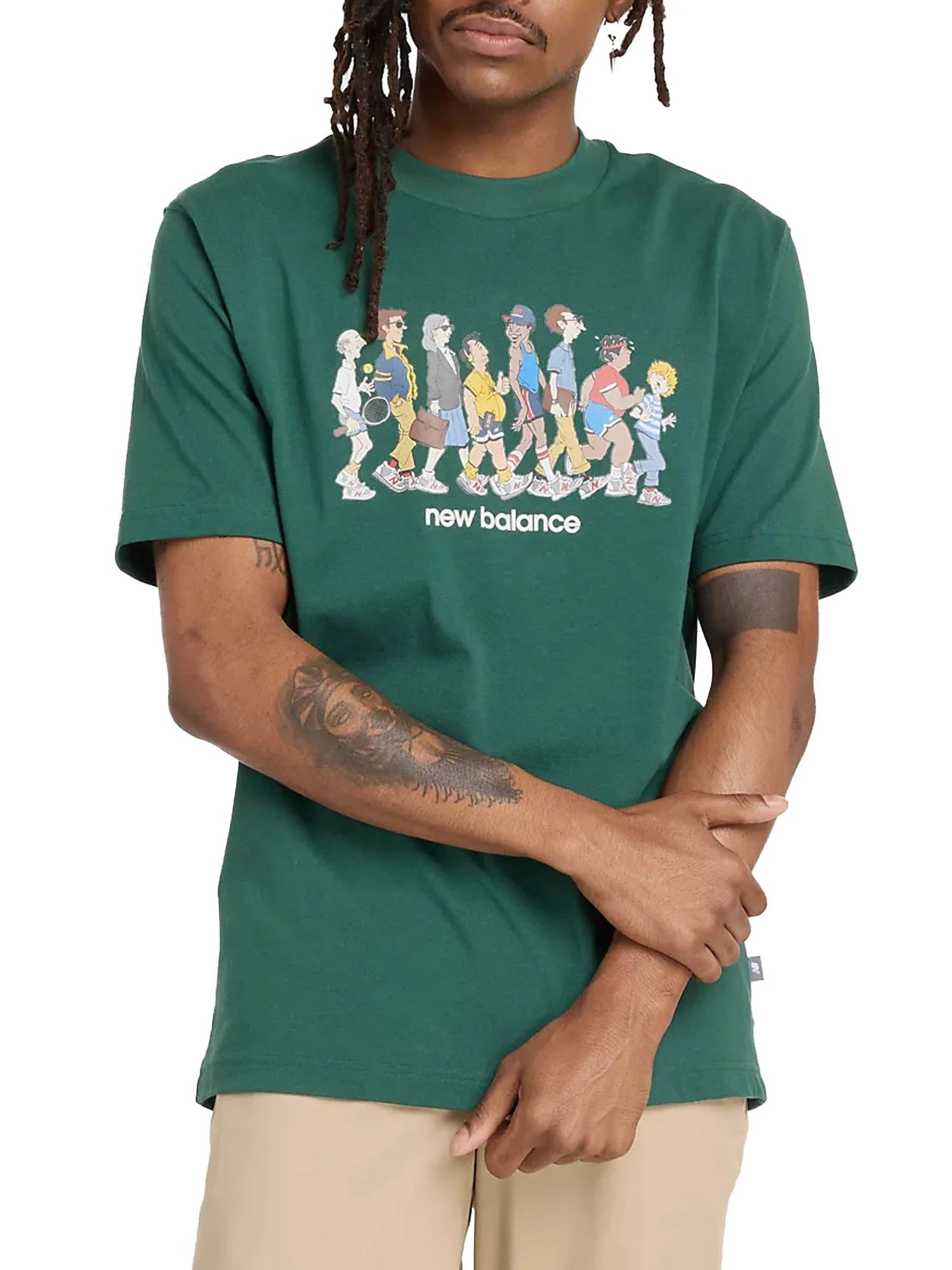 NEW BALANCE T-Shirt Uomo Athletics Walk-Nightwatch Green