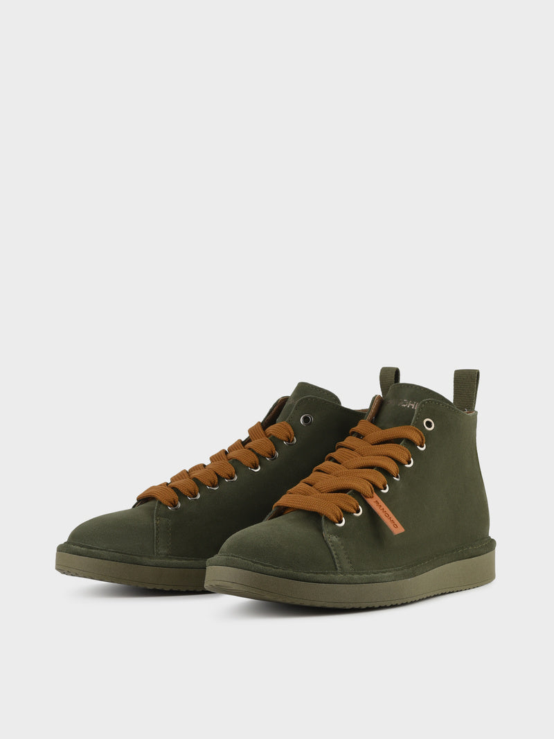 PANCHIC Scarponcino Uomo P01-Verde Militare Brown Sugar