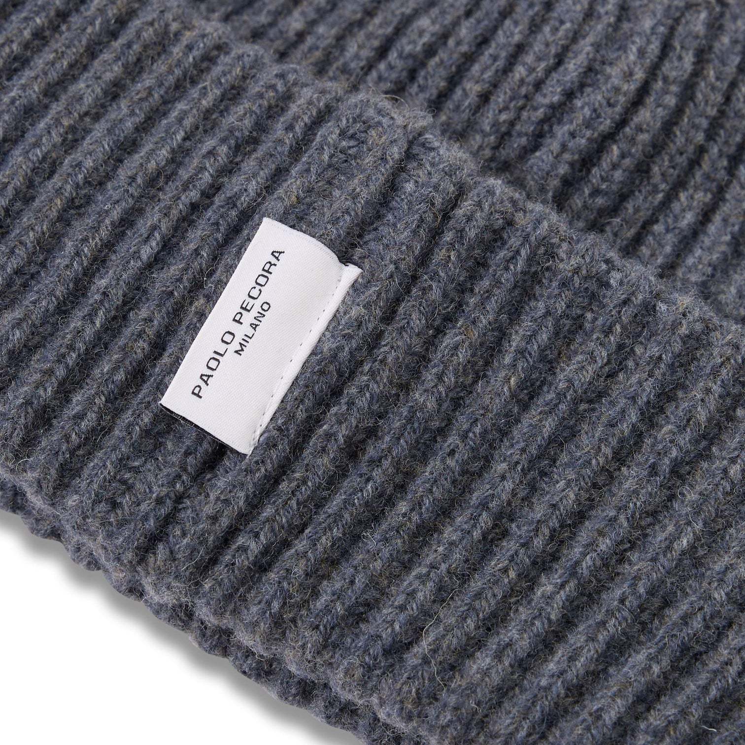 PAOLO PECORA Berretto Unisex Lana Merino-Grigio Melange