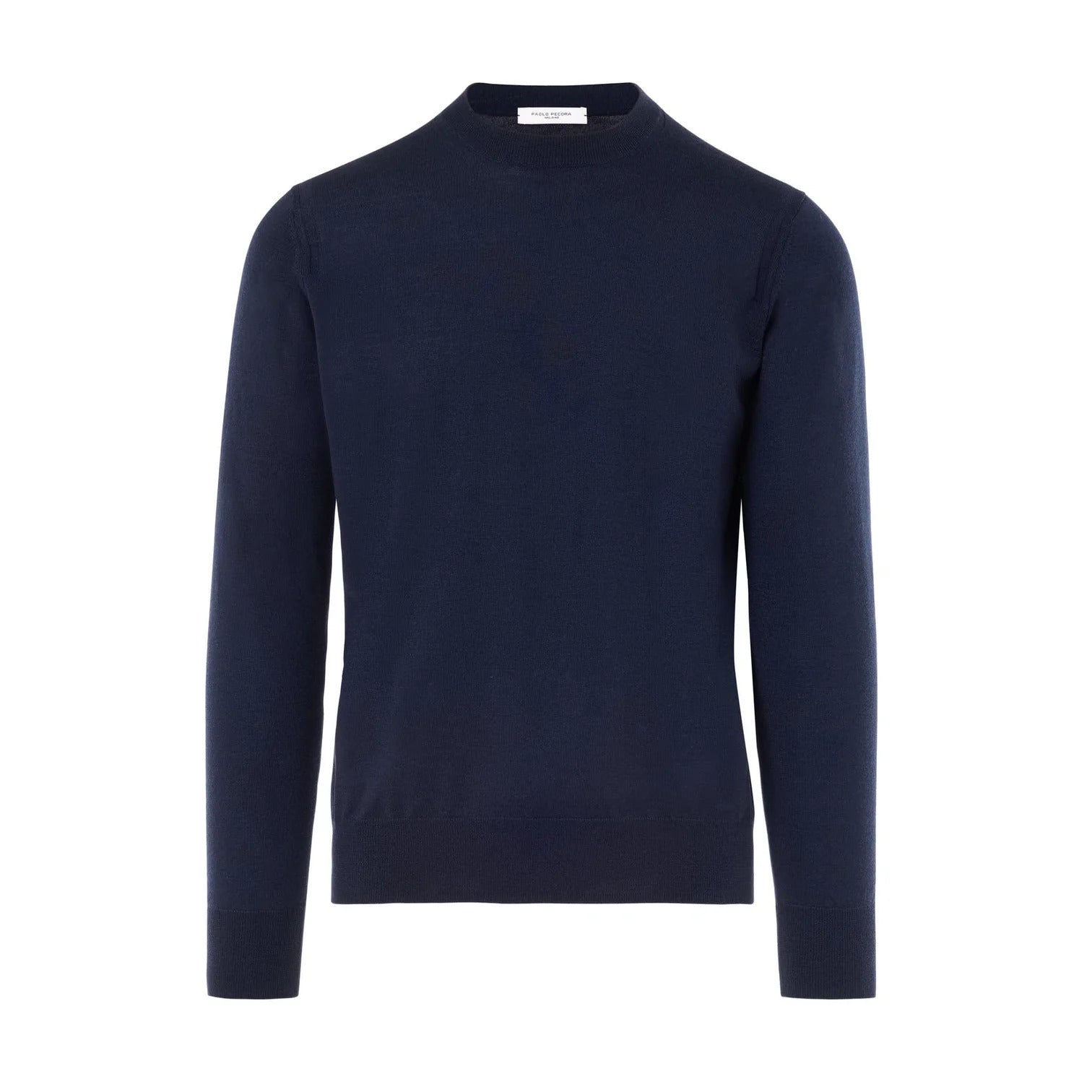 PAOLO PECORA Maglia Uomo Lana Merino Extrafine-Blu Navy