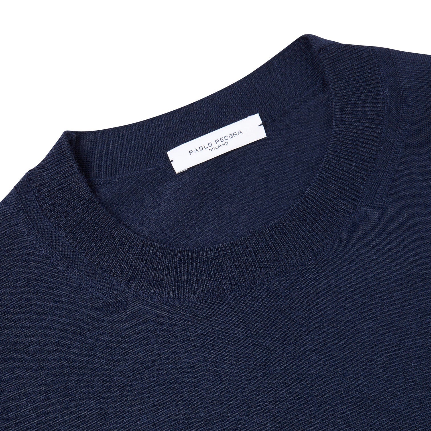 PAOLO PECORA Maglia Uomo Lana Merino Extrafine-Blu Navy