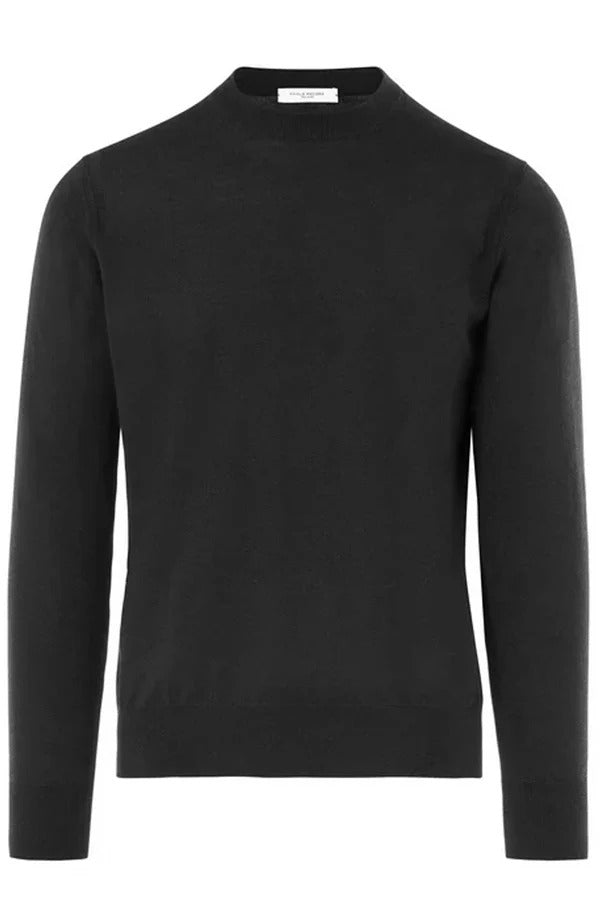 PAOLO PECORA Maglia Uomo Lana Merino Extrafine-Nero