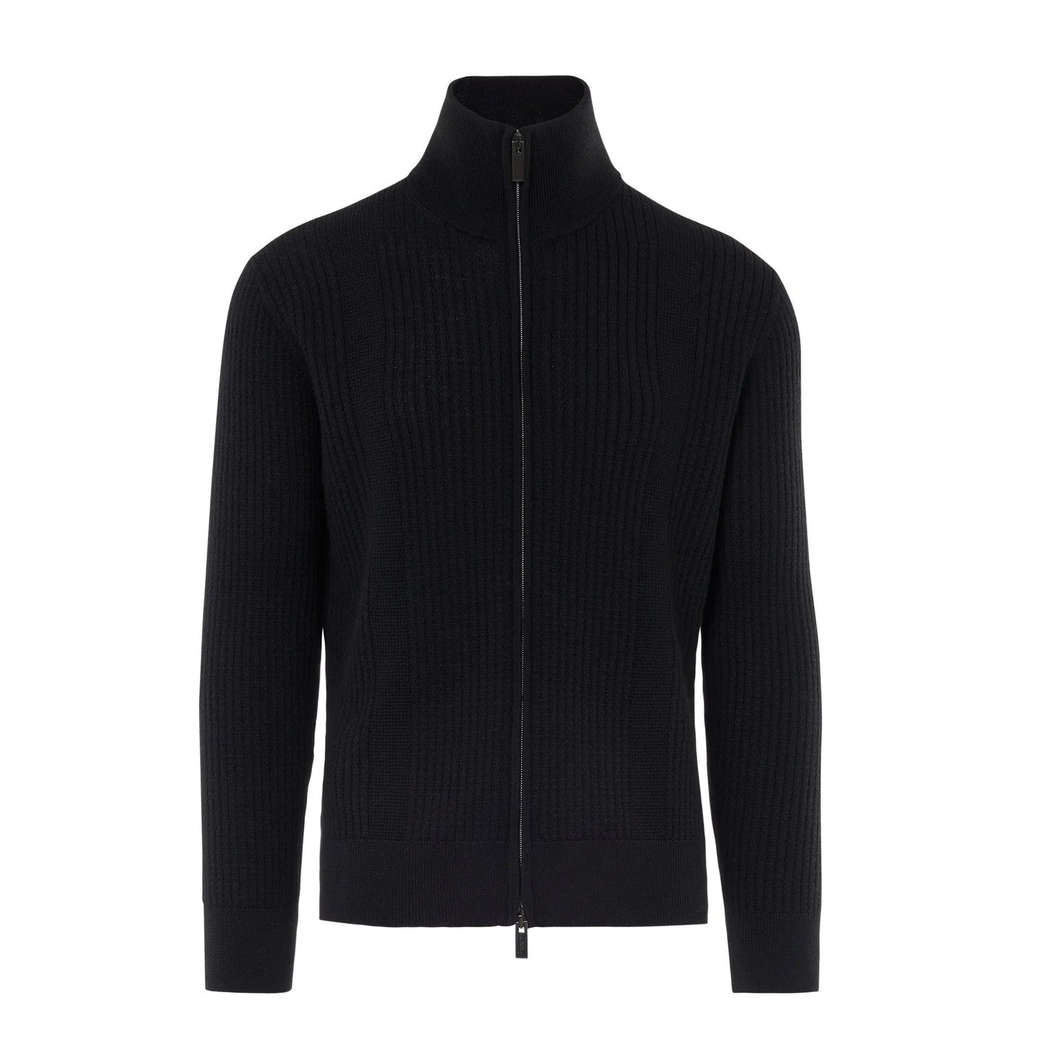 PAOLO PECORA Cardigan Uomo Lana Merino Mix Punti-Nero