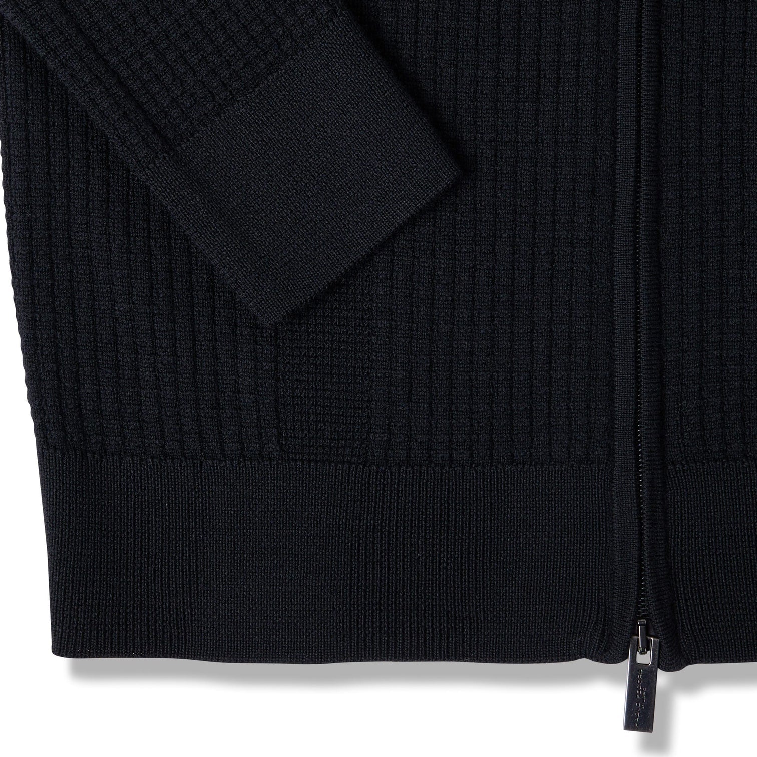 PAOLO PECORA Cardigan Uomo Lana Merino Mix Punti-Nero