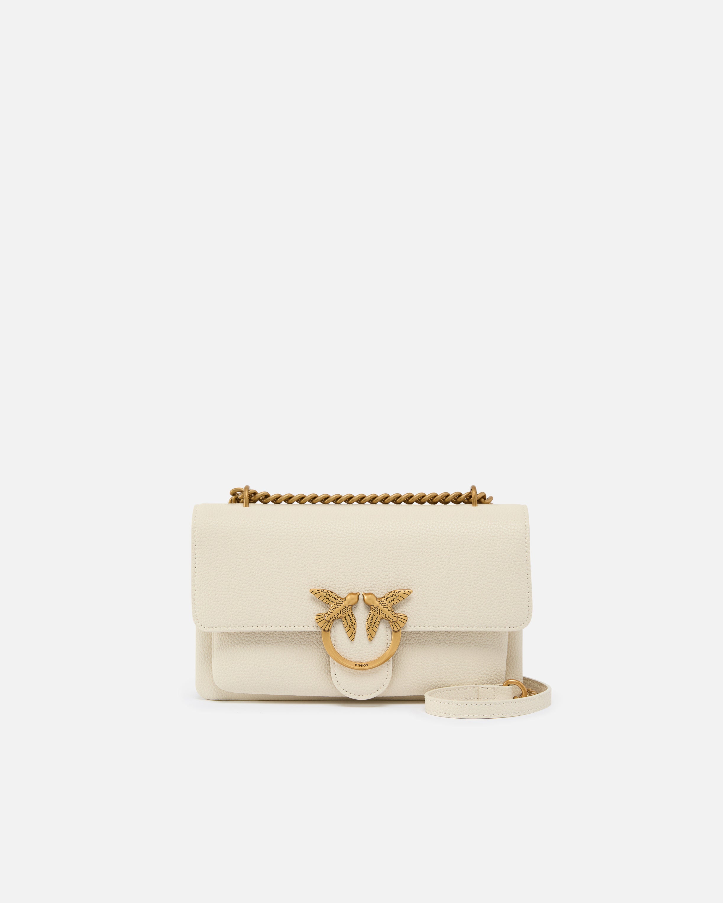 PINKO Borsa Love Soft Mini-Bianco Seta