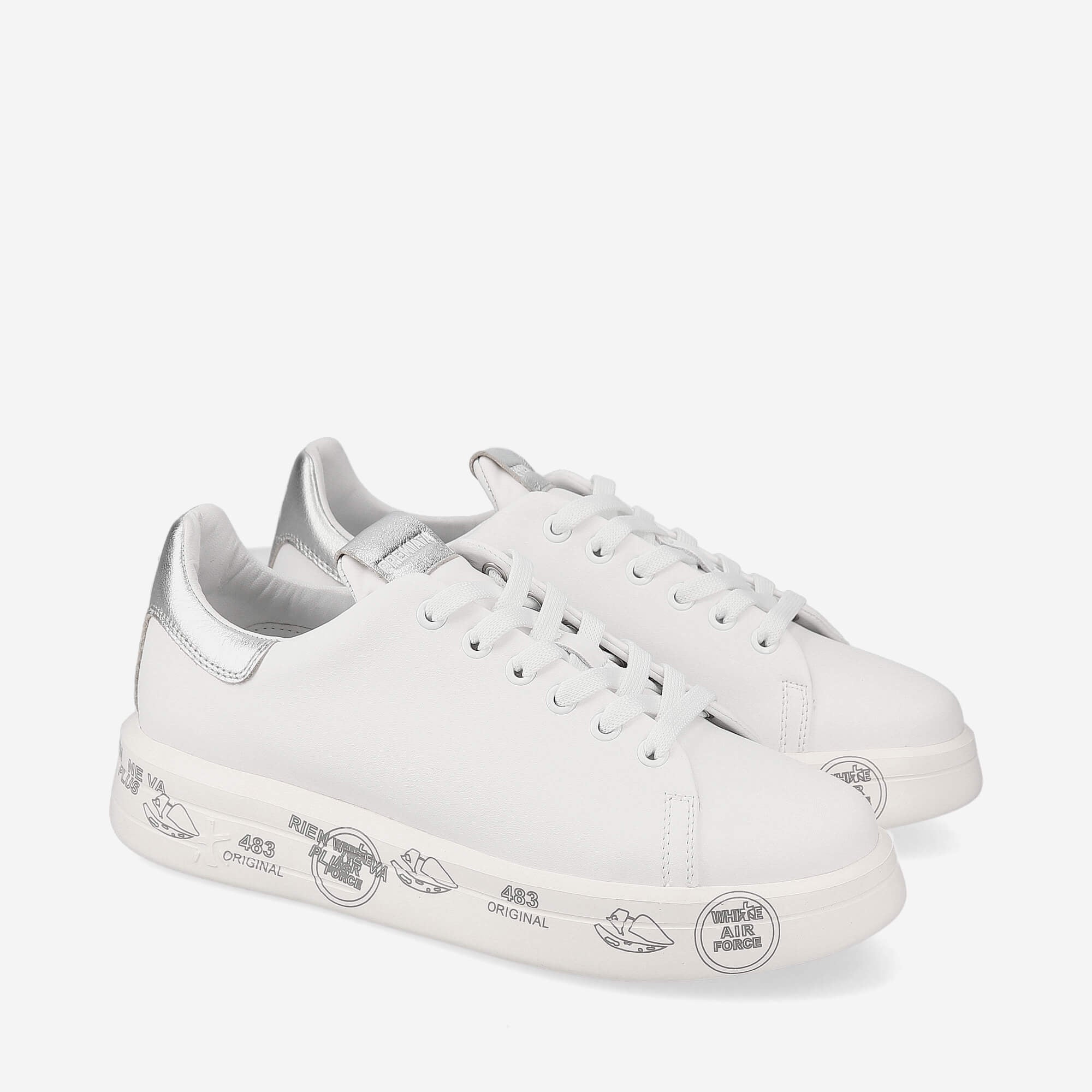 PREMIATA Sneaker Donna Belle 6823-Bianco Argento