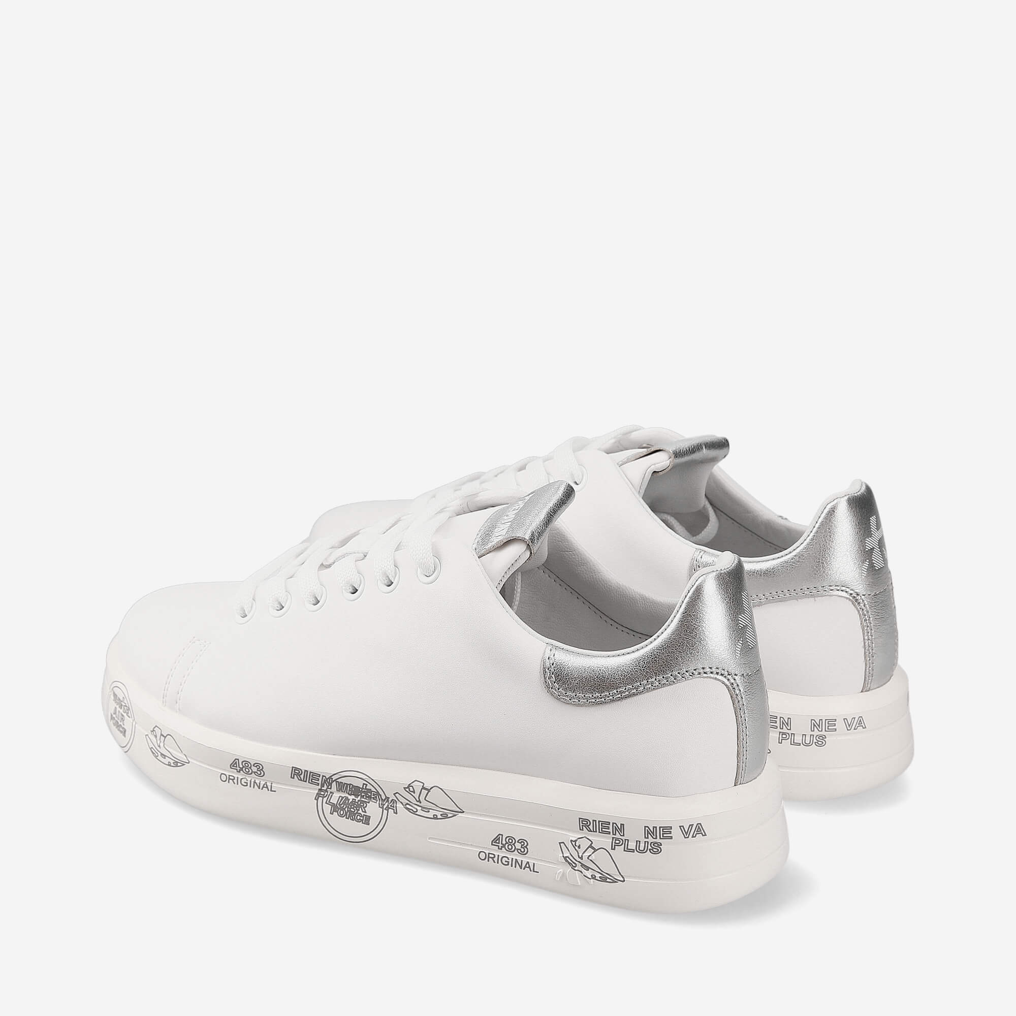 PREMIATA Sneaker Donna Belle 6823-Bianco Argento